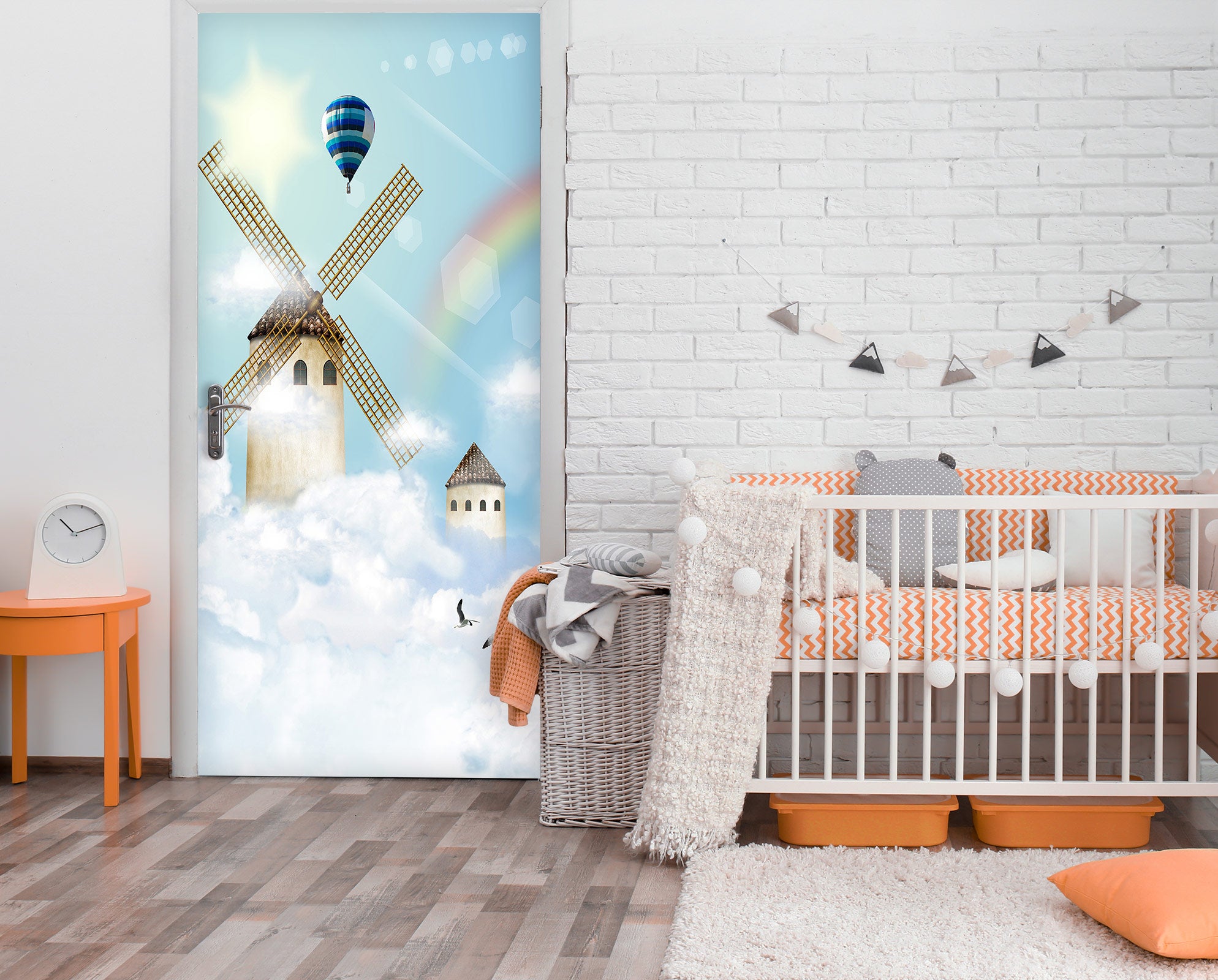 3D Cloud Windmill 23205 Door Mural