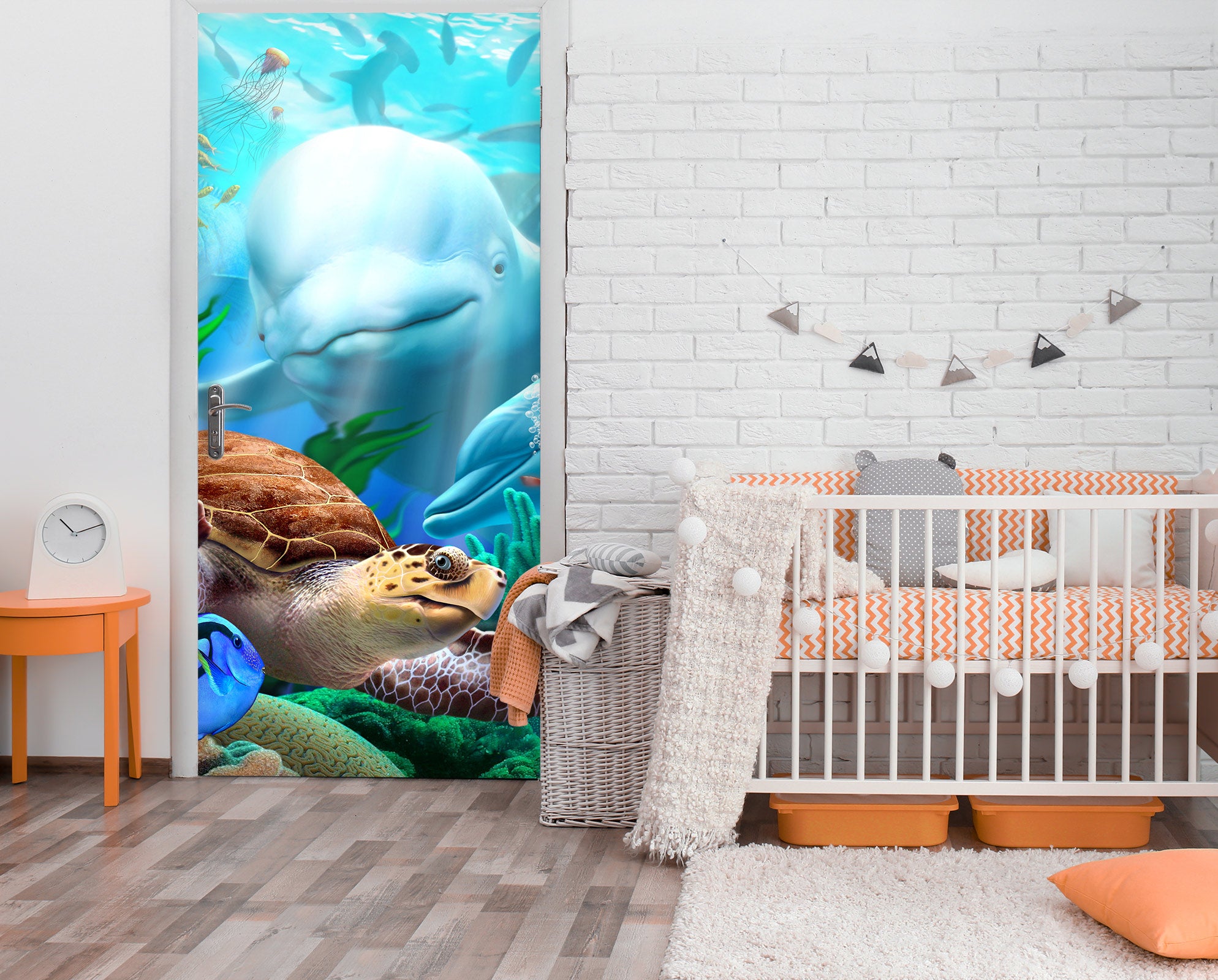 3D Whale Sea Turtle 112149 Jerry LoFaro Door Mural