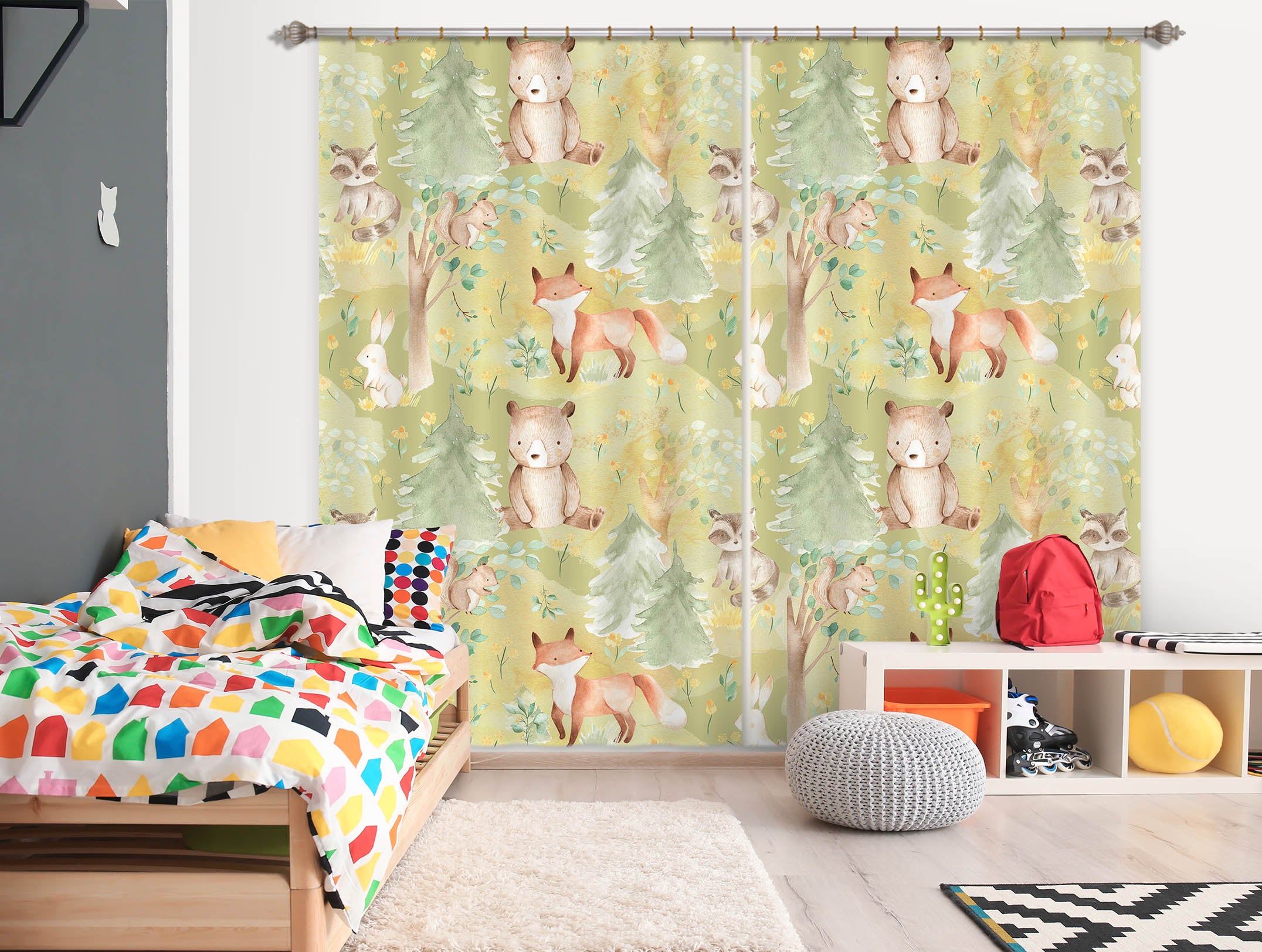 3D Squirrel Bear 139 Uta Naumann Curtain Curtains Drapes