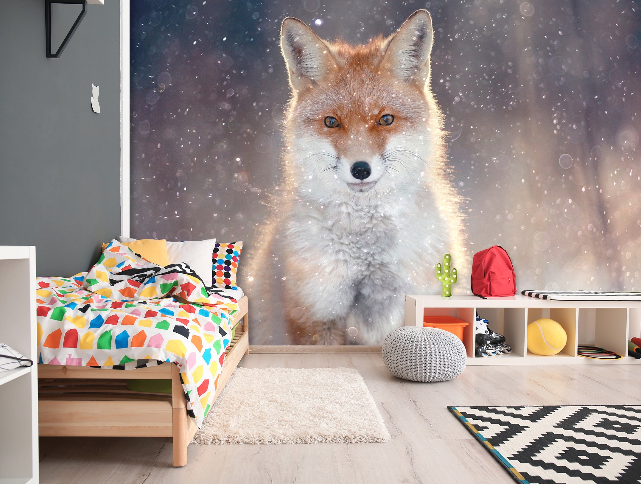 3D Cute Fox 102 Wall Murals