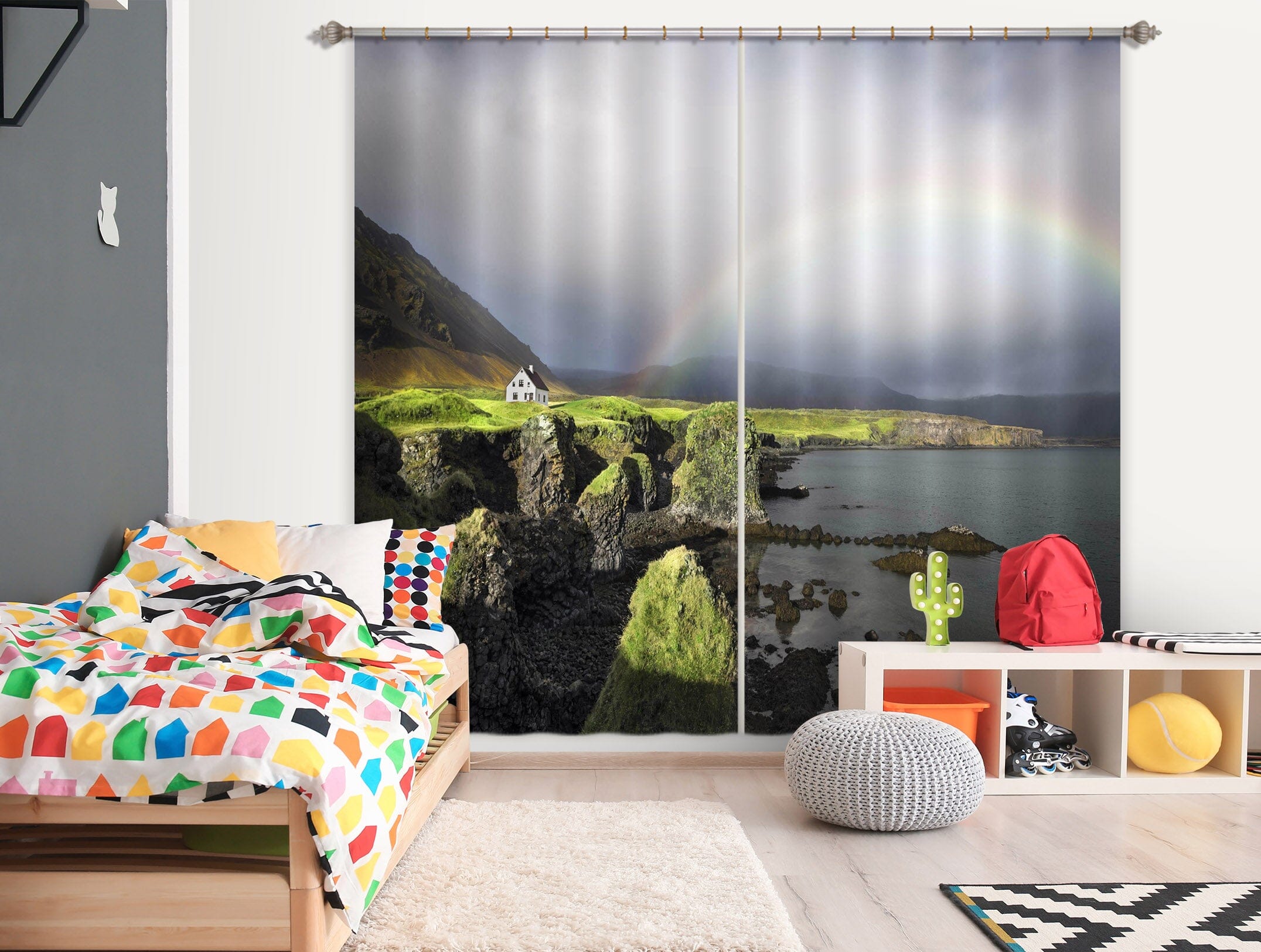 3D Island Rainbow 127 Marco Carmassi Curtain Curtains Drapes Curtains AJ Creativity Home 