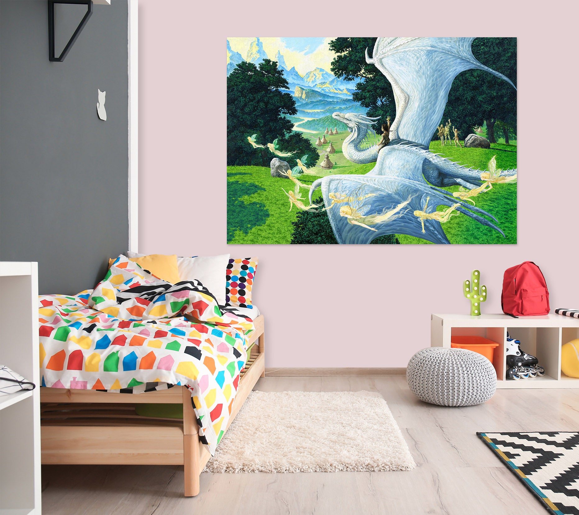 3D Grass Tree Dragon Elf 8048 Ciruelo Wall Sticker