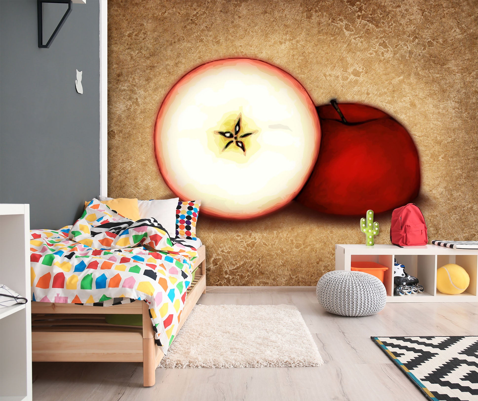 3D Red Apple 8775 Brigid Ashwood Wall Mural Wall Murals