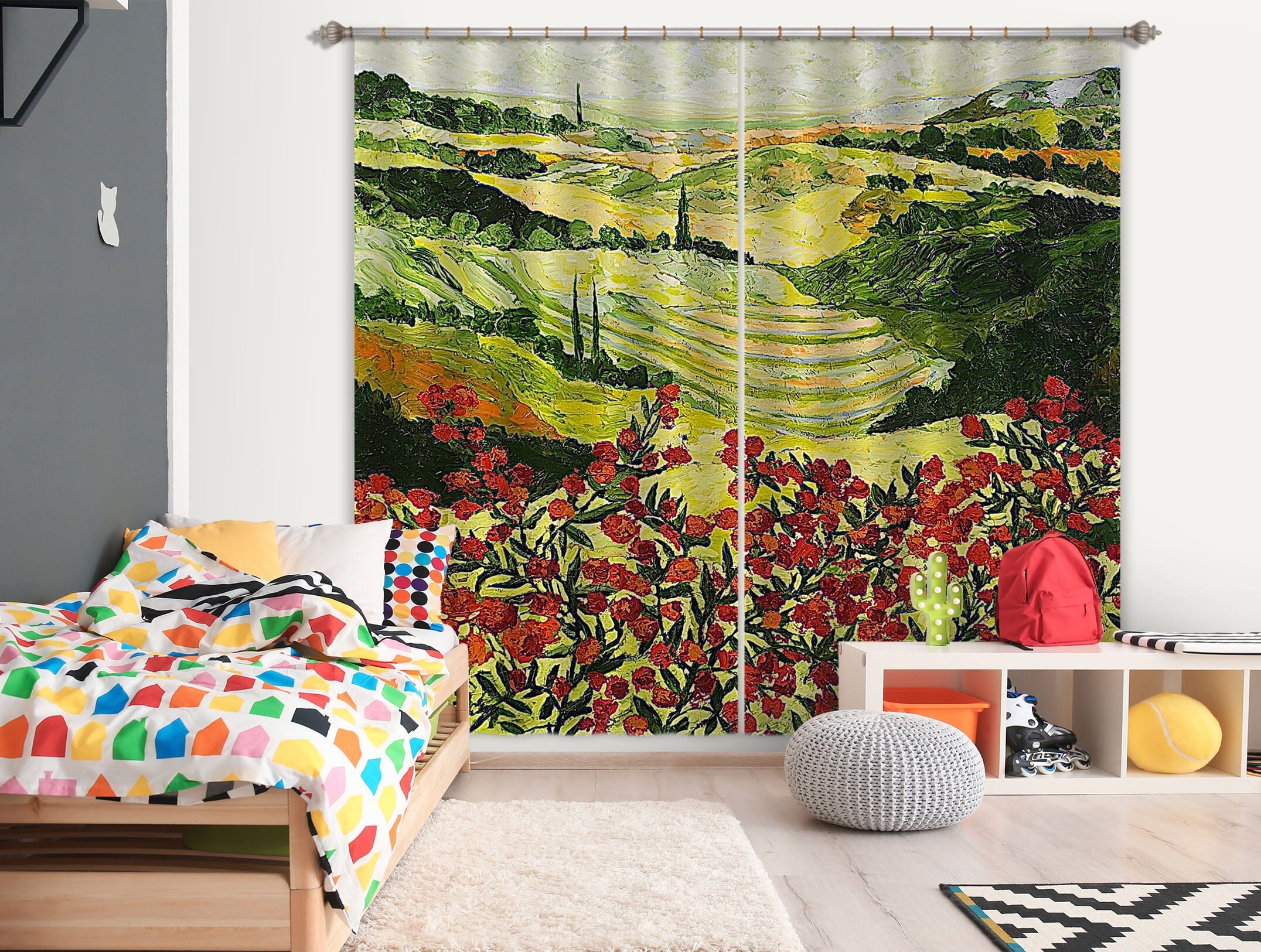 3D Wildflower 123 Allan P. Friedlander Curtain Curtains Drapes Curtains AJ Creativity Home 