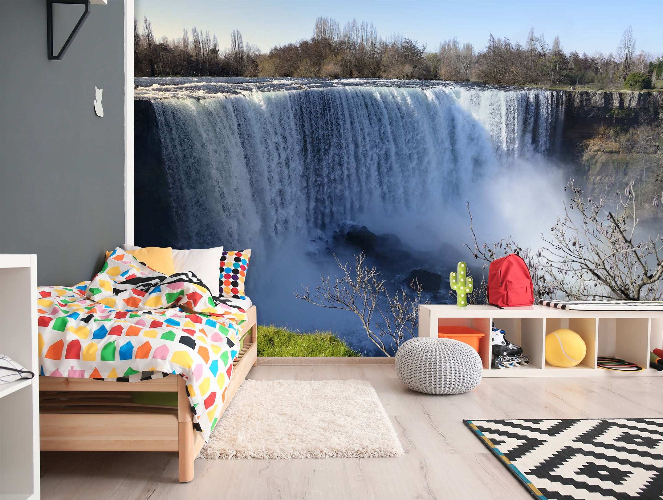 3D Sunny Waterfall 2001 Wall Murals