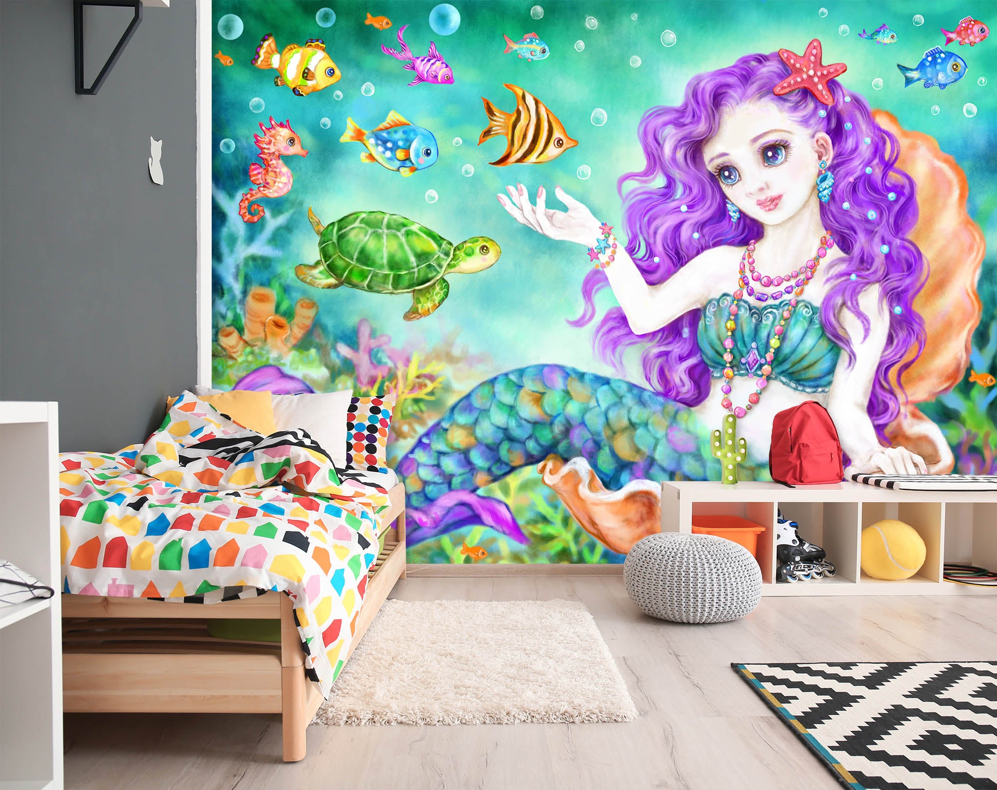 3D Beautiful Mermaid 5527 Kayomi Harai Wall Mural Wall Murals