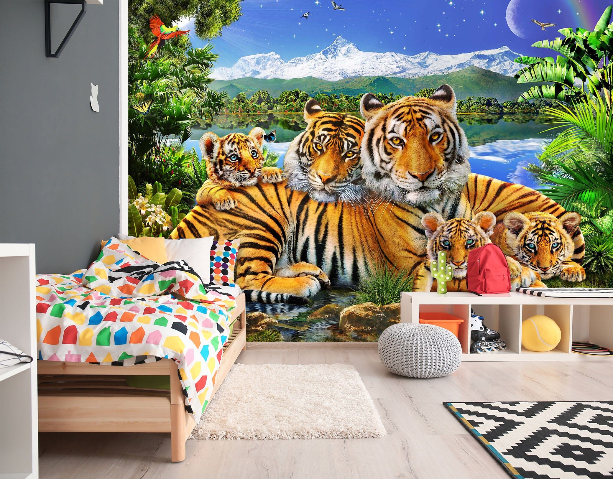 3D Loving Tigers 1417 Adrian Chesterman Wall Mural Wall Murals Wallpaper AJ Wallpaper 2 