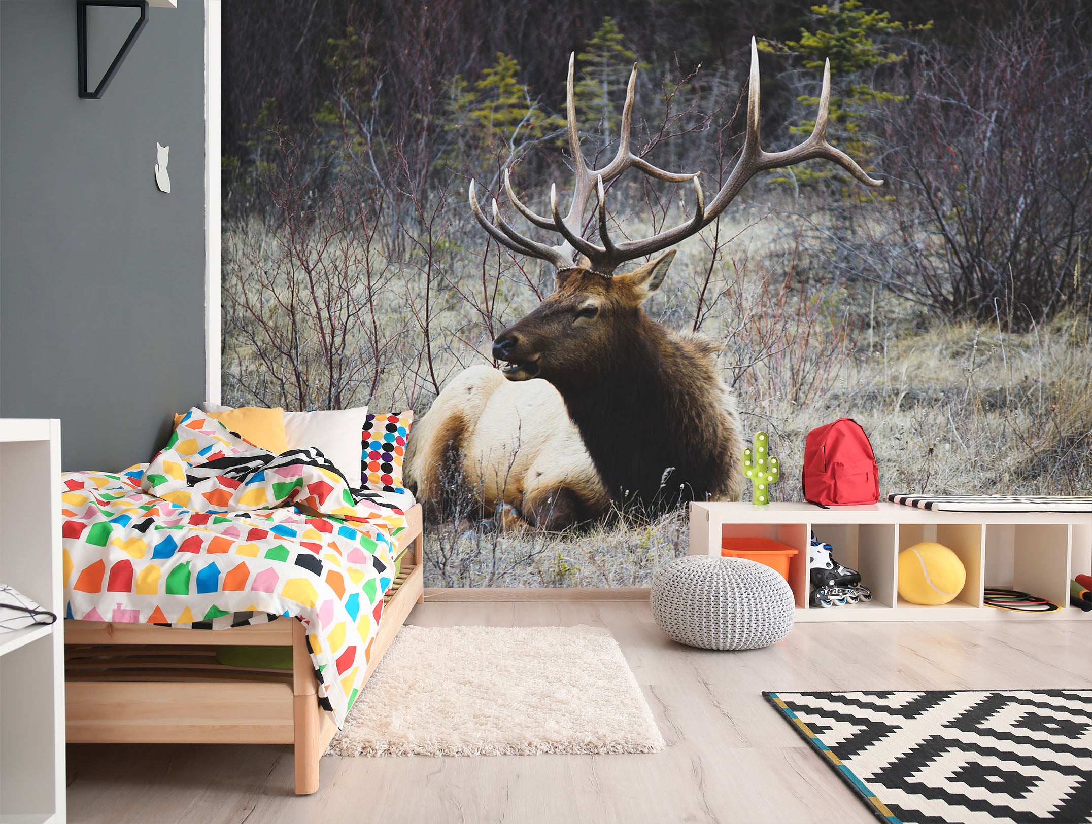 3D Prairie Deer 149 Wall Murals