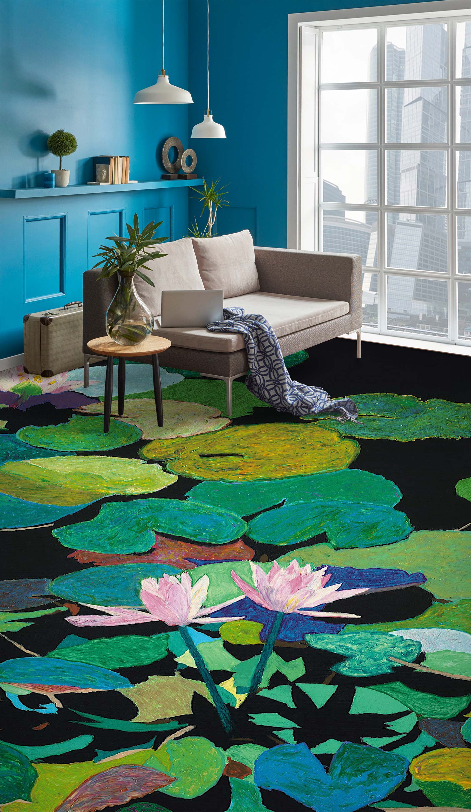 3D Lotus Pond 96114 Allan P. Friedlander Floor Mural