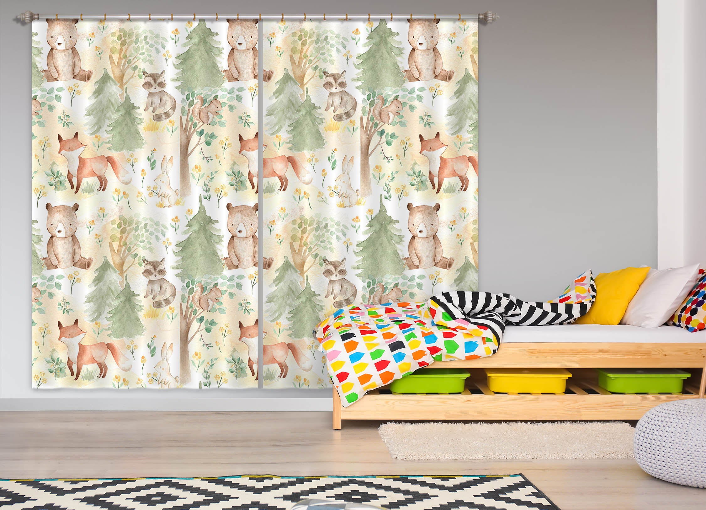 3D Squirrel Fox 138 Uta Naumann Curtain Curtains Drapes