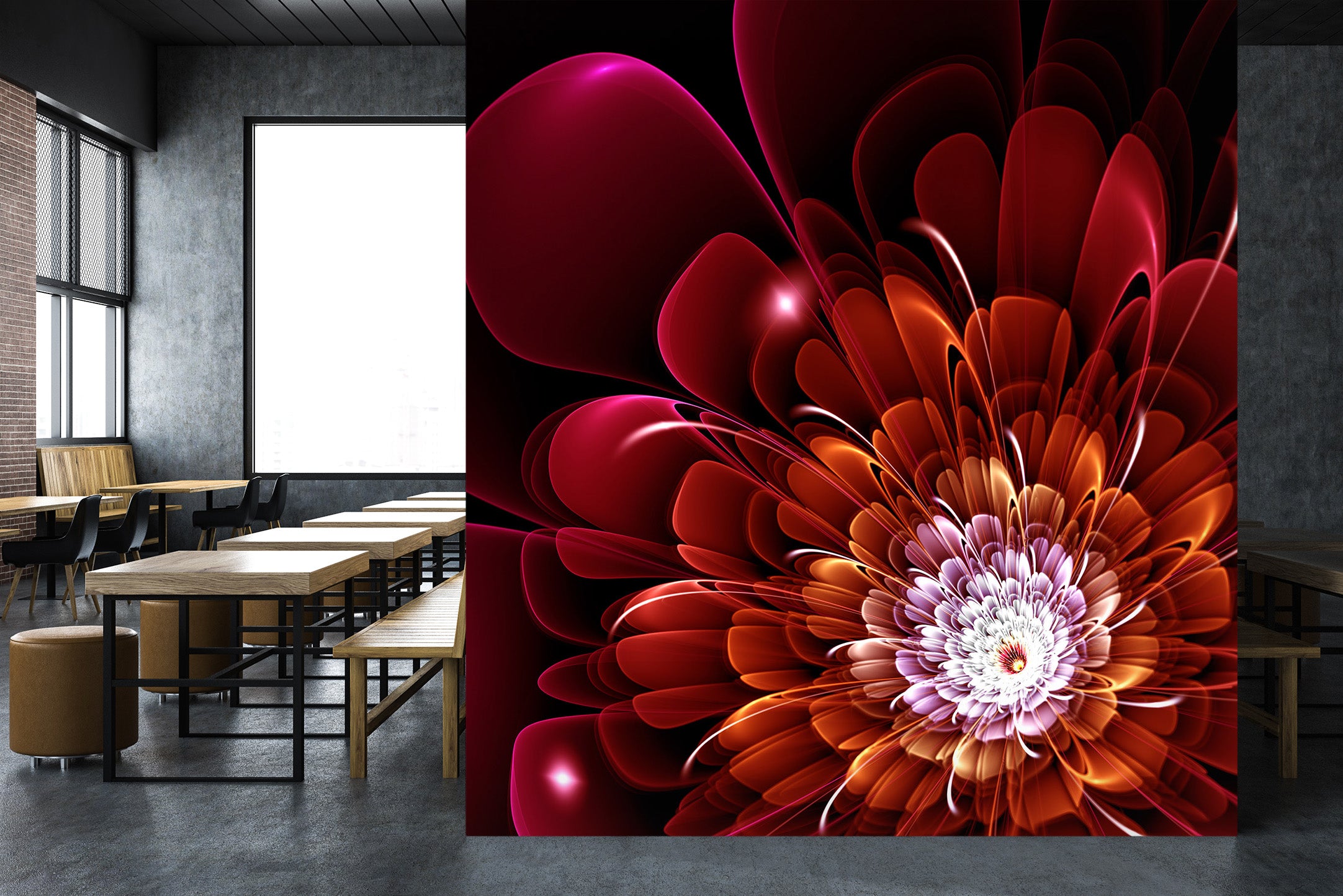 3D Red Flowers 2011 Wall Murals