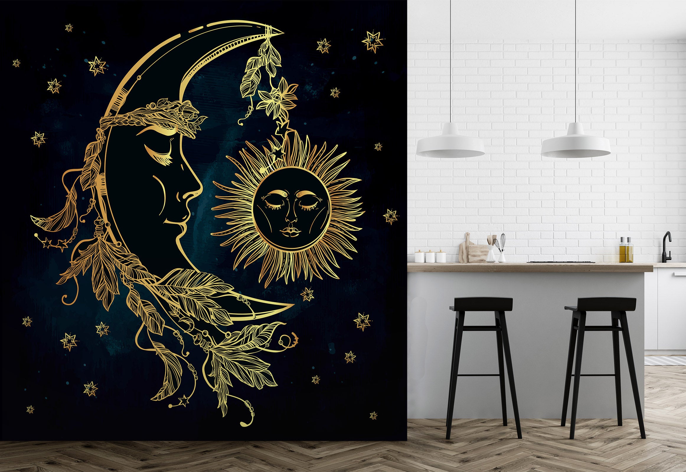 3D Moon Sun 58045 Wall Murals