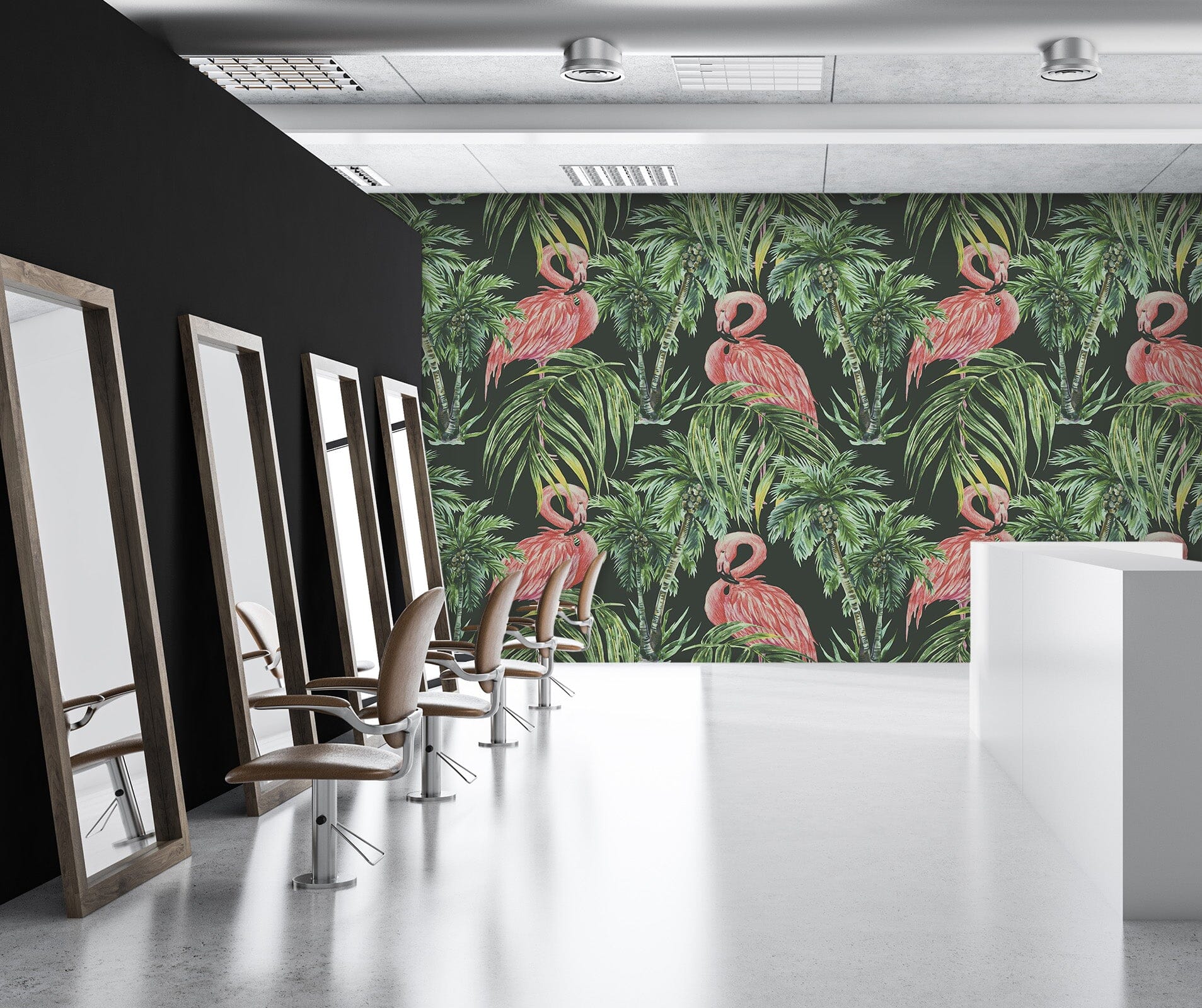 3D Flamingo Leaves 389 Wall Murals Wallpaper AJ Wallpaper 2 