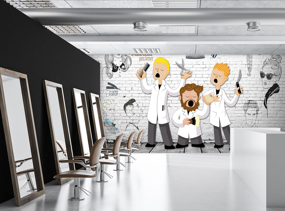 3D Happy Barber 1505 Wall Murals