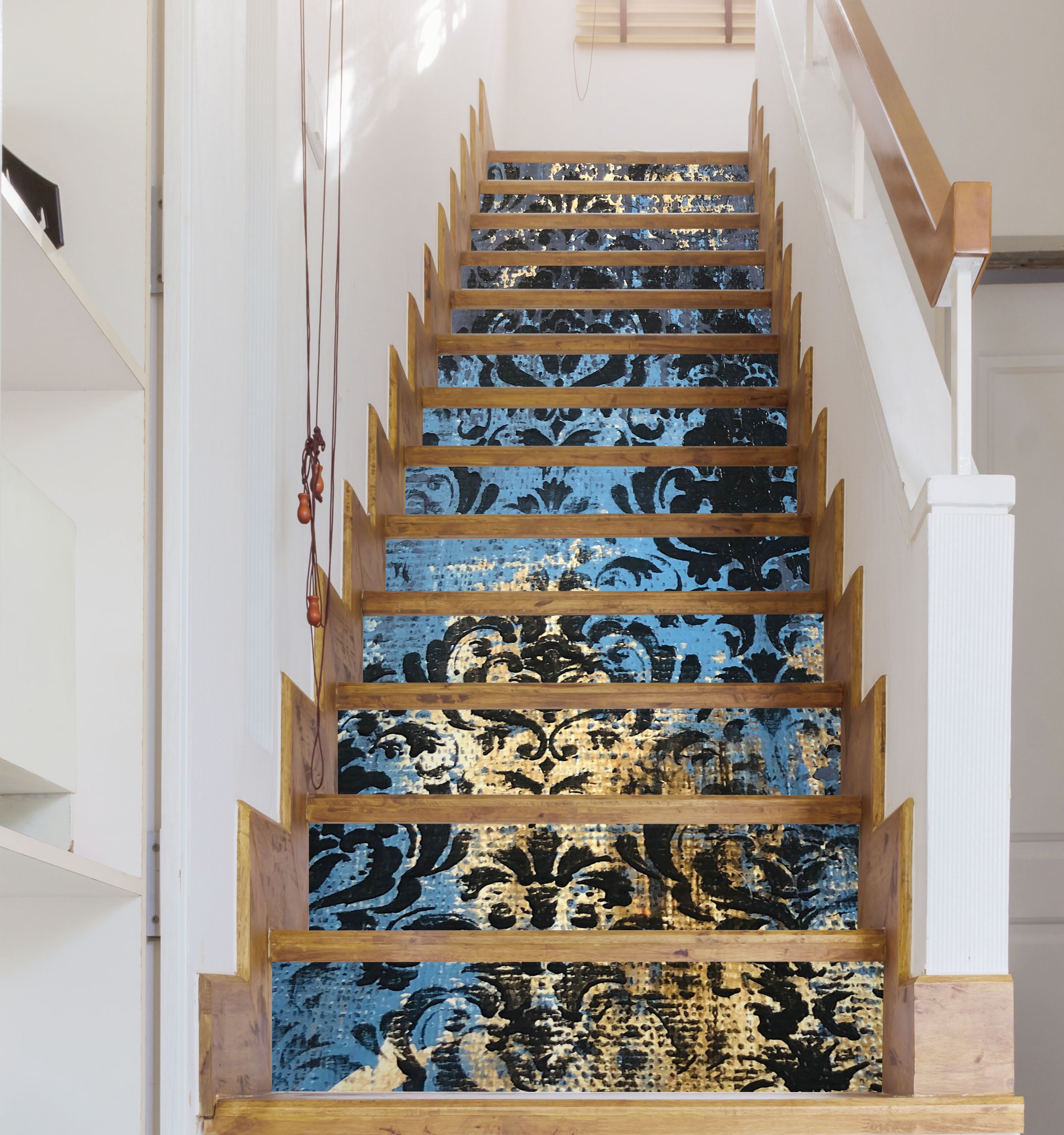 3D Blue Pattern 828 Skromova Marina Stair Risers