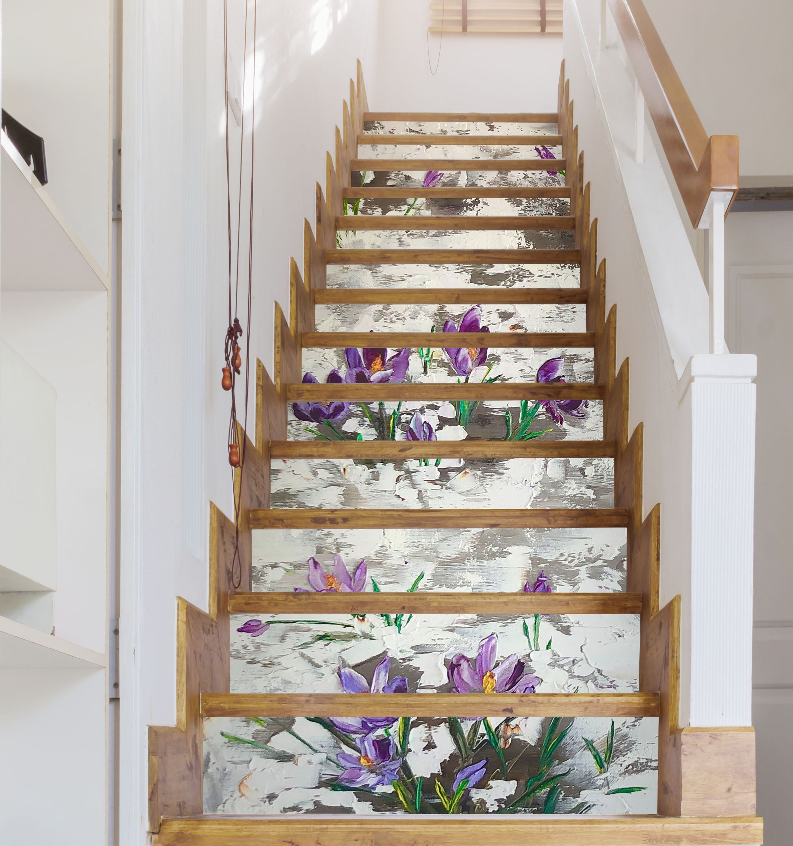 3D Purple Flowers 822 Skromova Marina Stair Risers