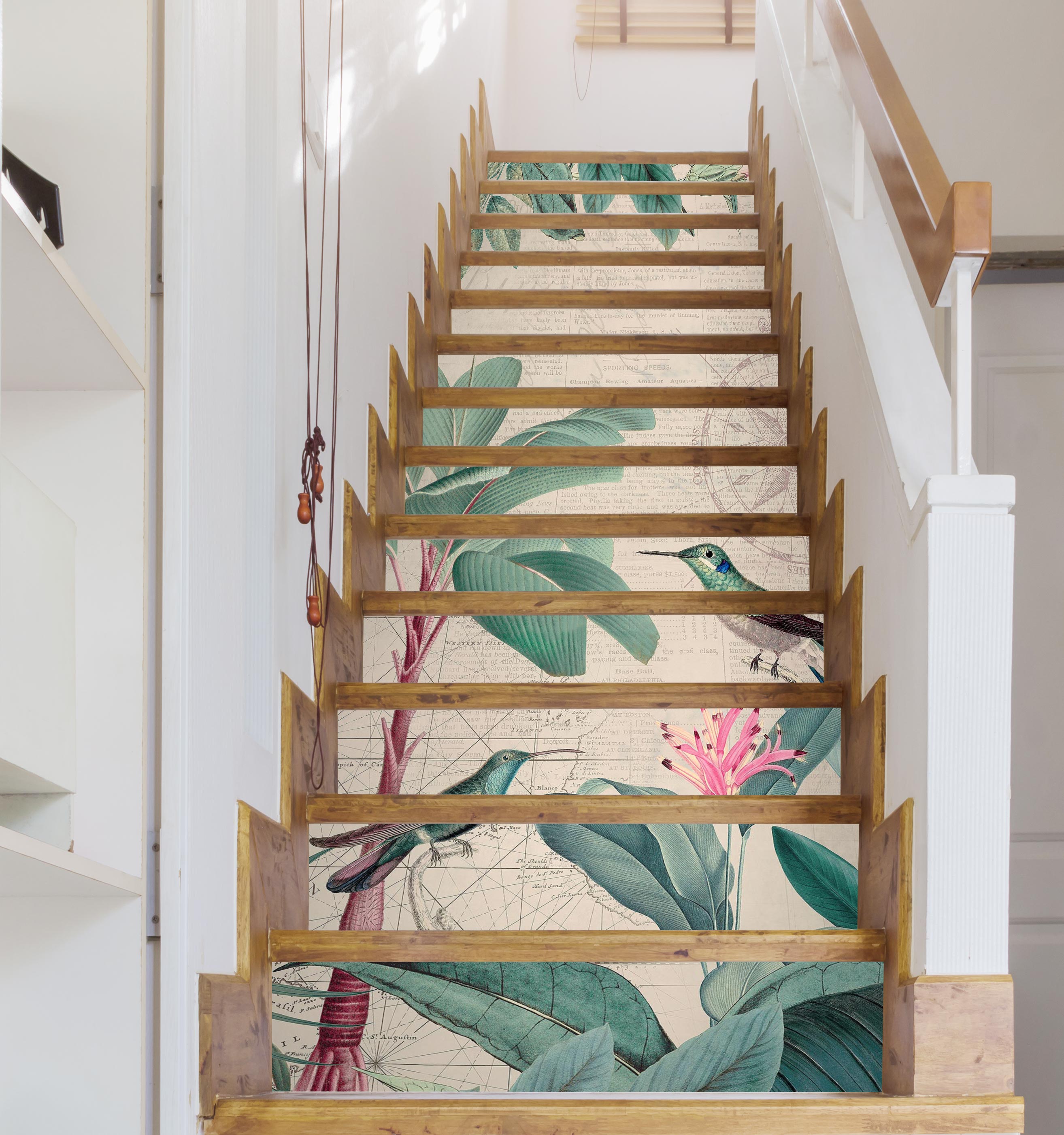 3D Bird Leaves Tree 10498 Andrea Haase Stair Risers