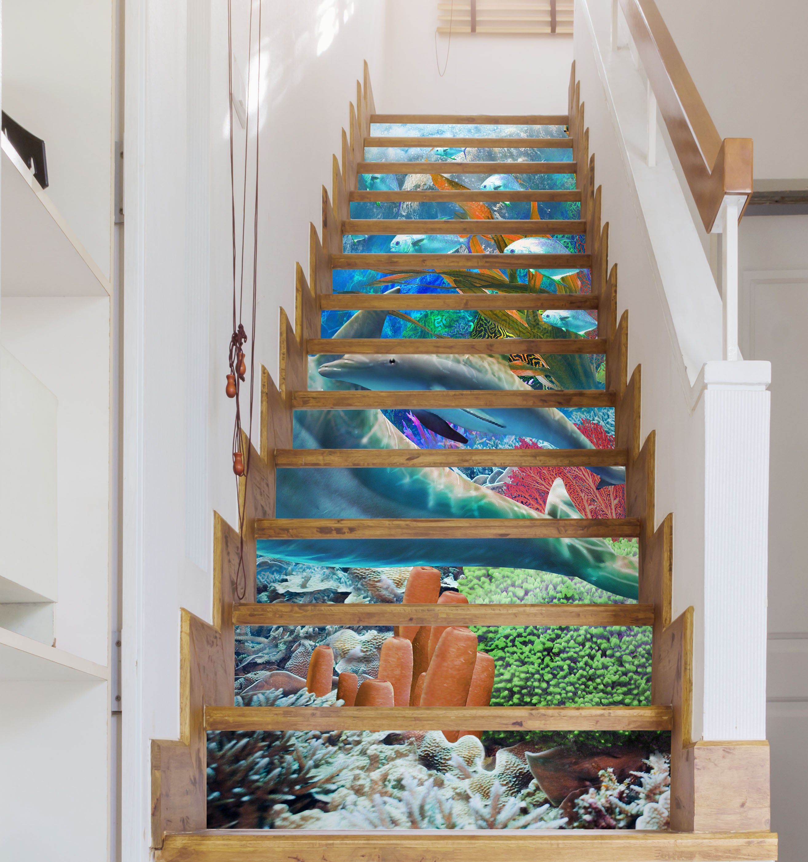 3D Dolphin Seaweed 96195 Adrian Chesterman Stair Risers