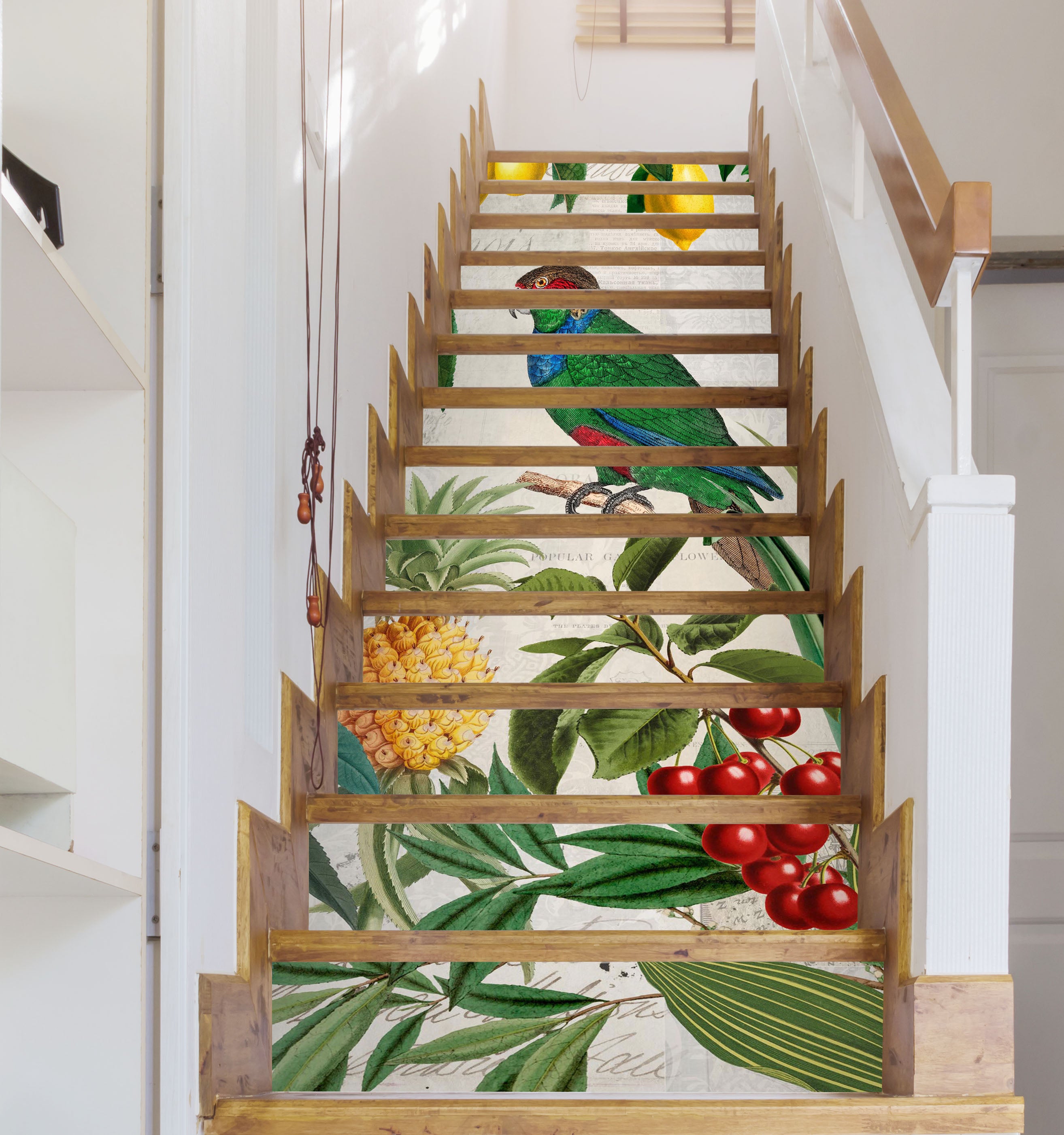 3D Pineapple Cherry Parrot 109211 Andrea Haase Stair Risers