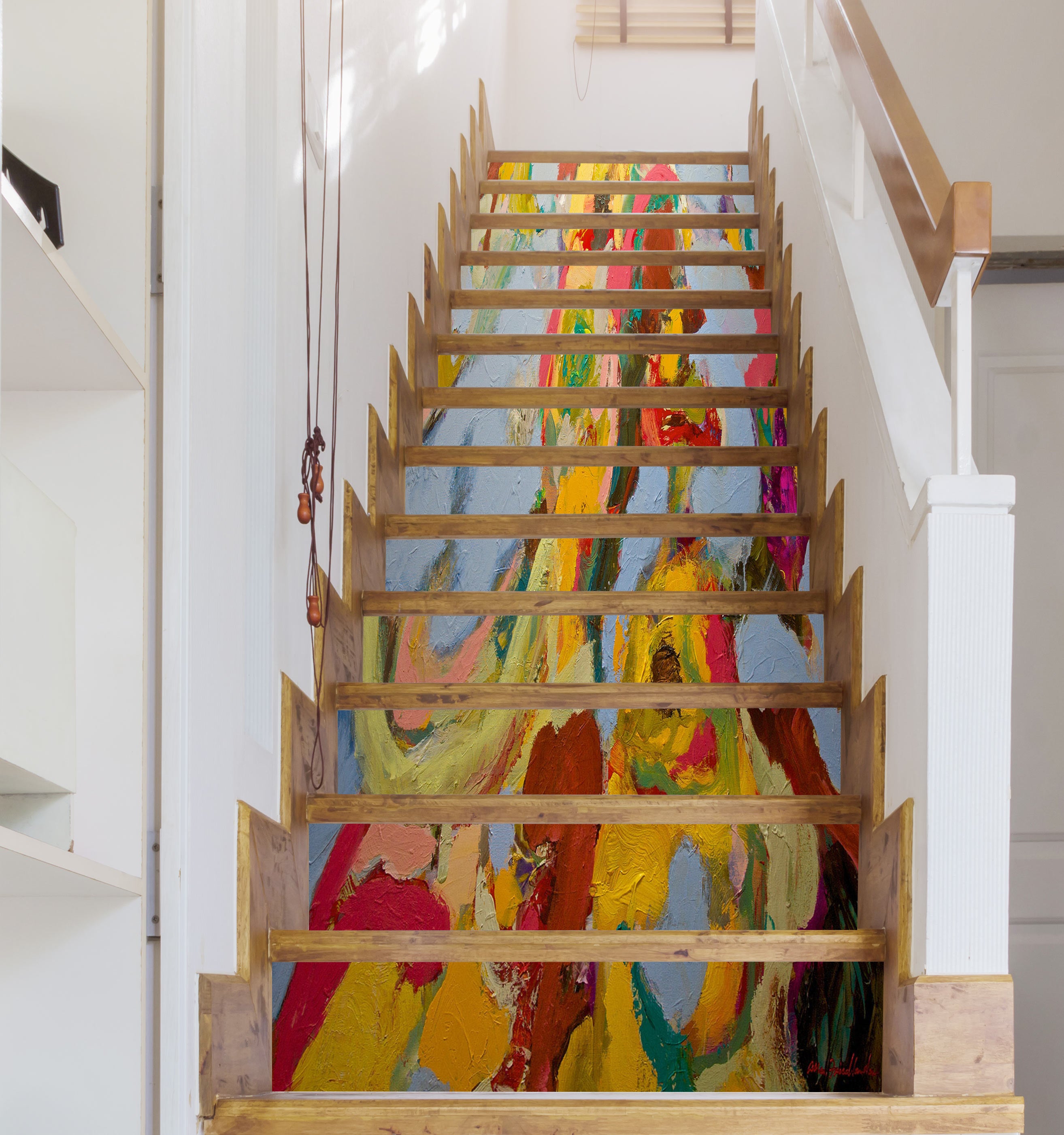 3D Colorful Oil Painting Pattern 9009 Allan P. Friedlander Stair Risers