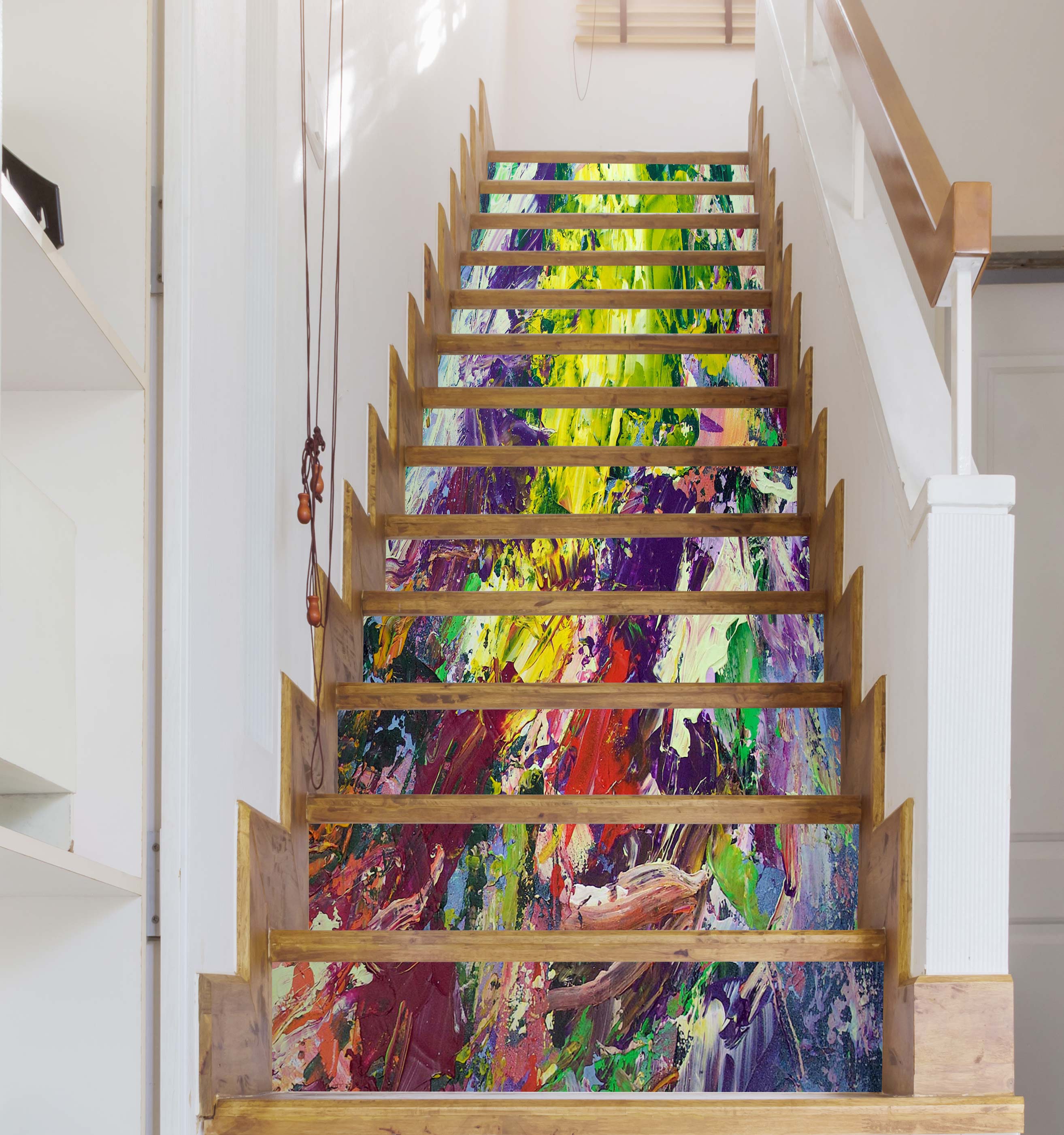 3D Colorful Oil Painting Texture 9094 Allan P. Friedlander Stair Risers