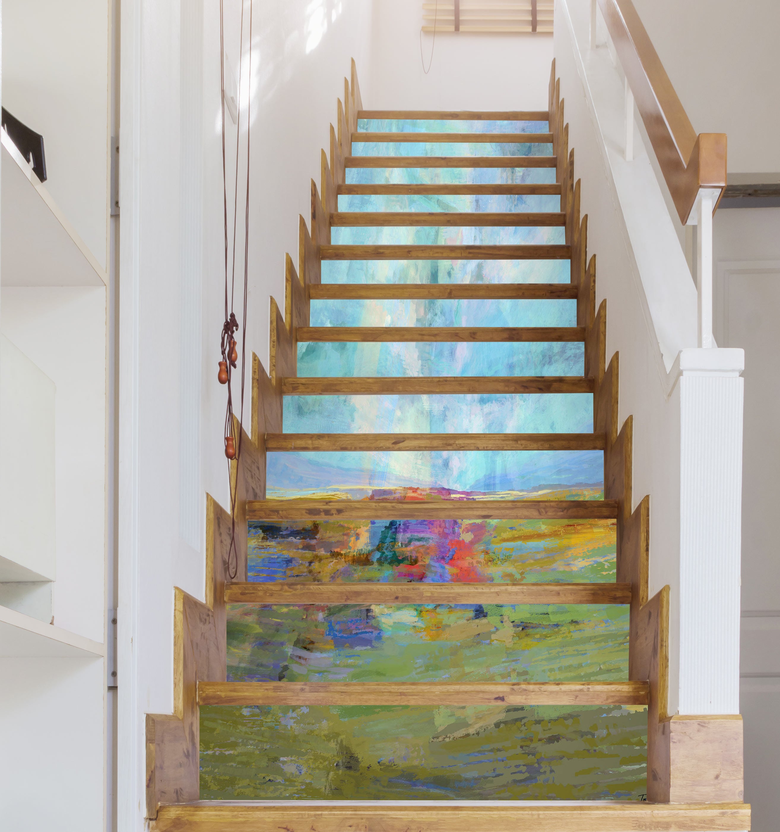 3D Oil Painting Grass Sky 9467 Michael Tienhaara Stair Risers