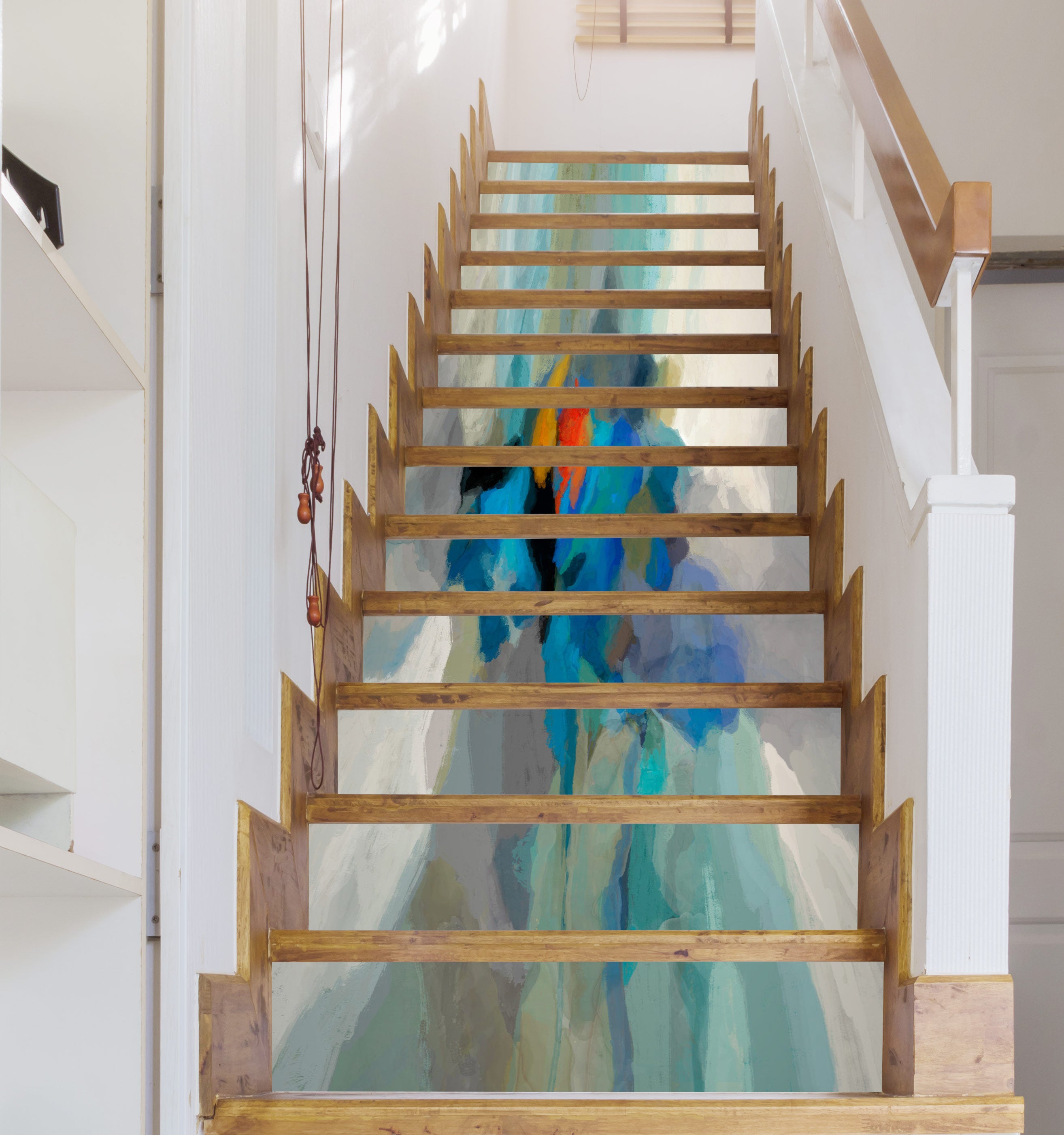 3D Blue Paint Pattern 9454 Michael Tienhaara Stair Risers