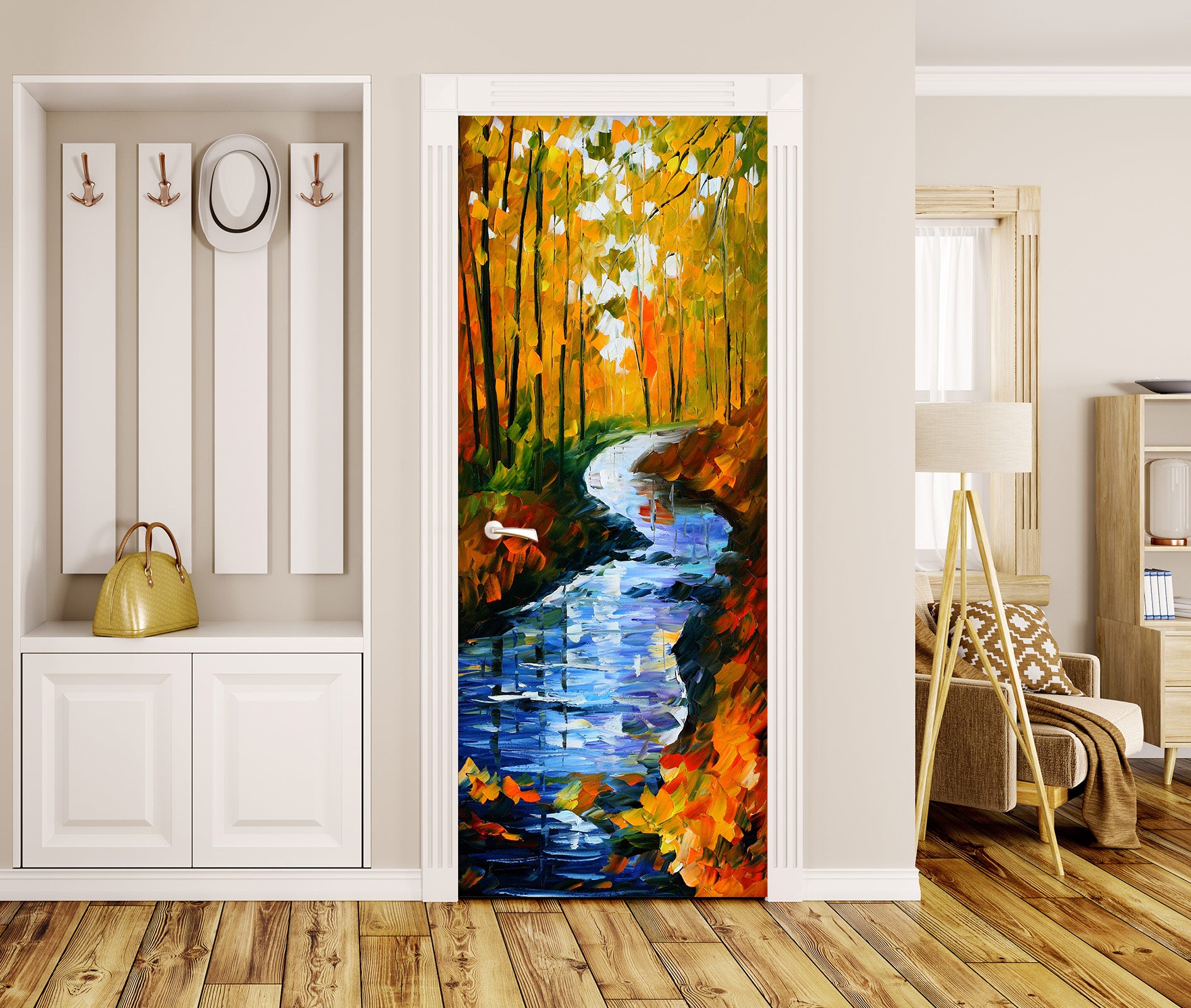 3D Stream Forest 24050 Door Mural