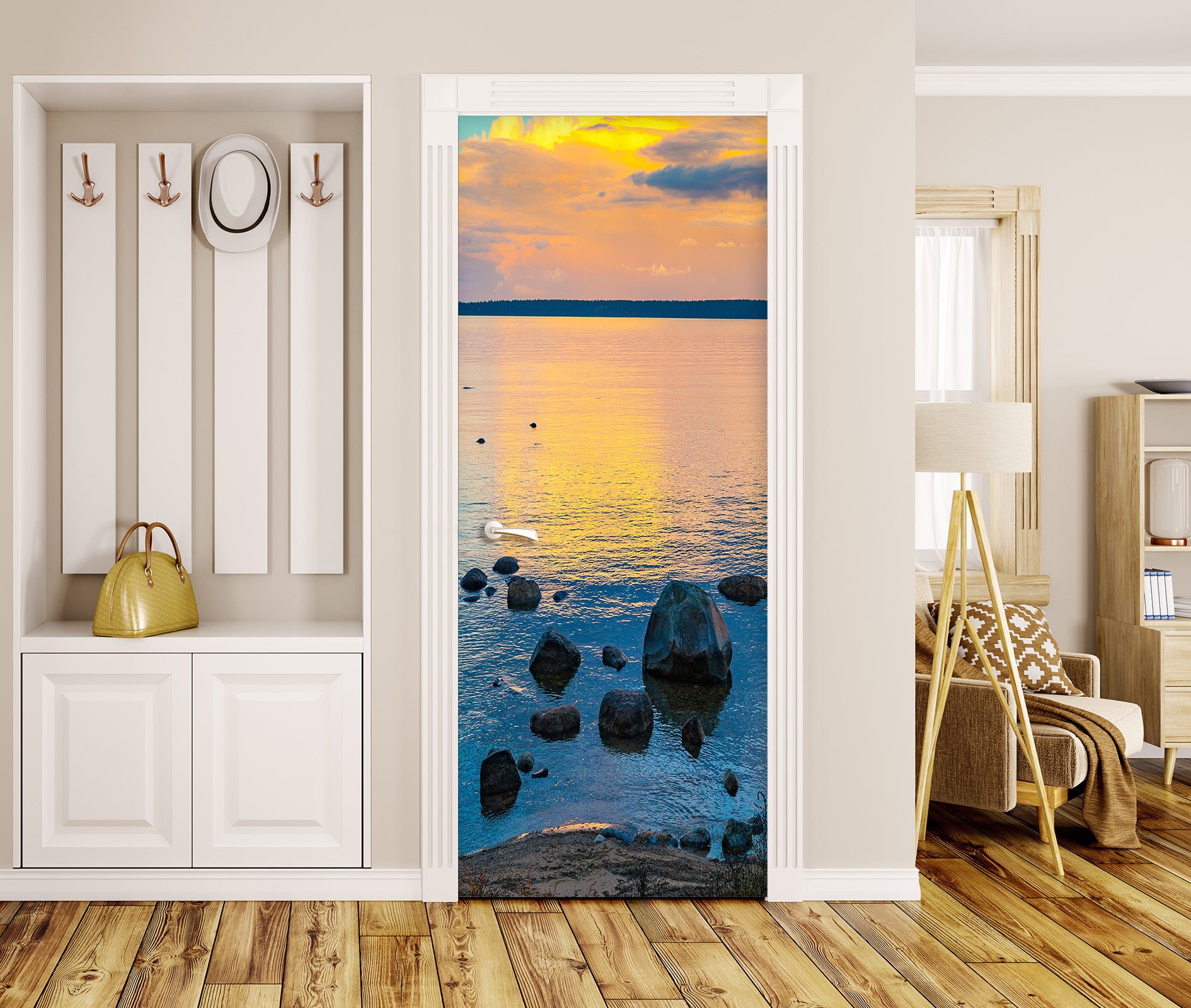 3D Sea Stone 23086 Door Mural