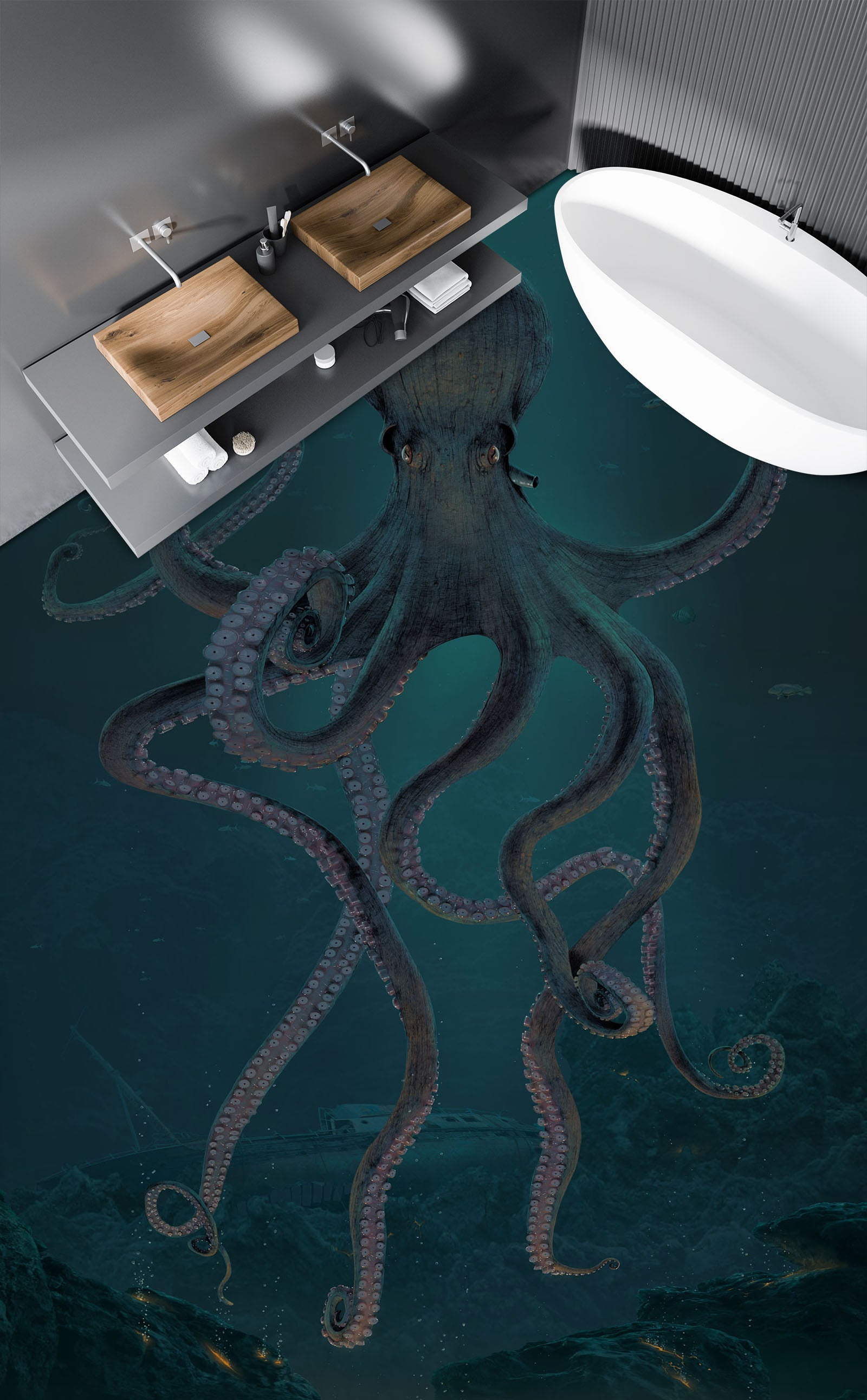 3D Octopus 98180 Vincent Floor Mural
