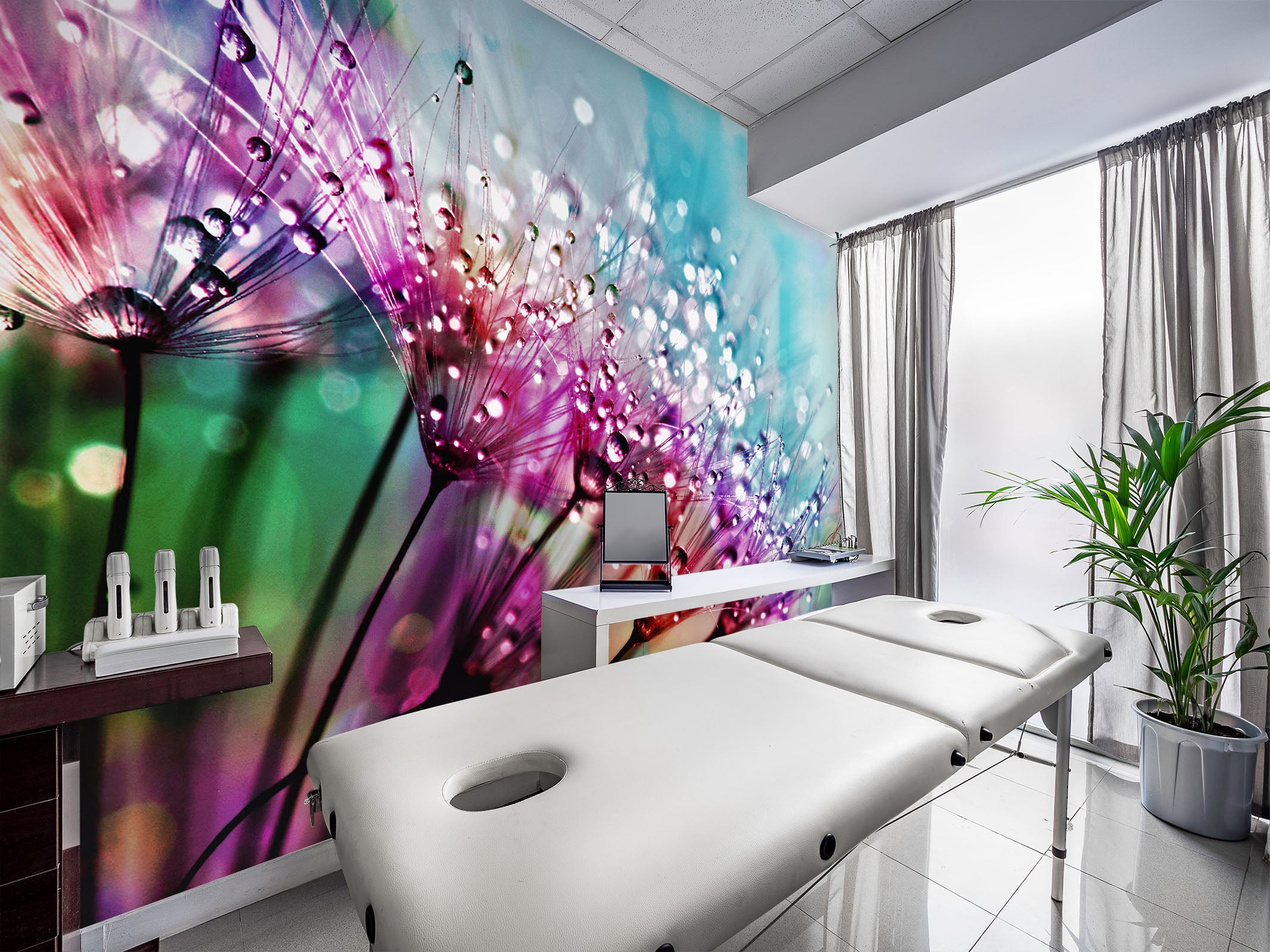 3D Waterdrop Flower 058 Wall Murals