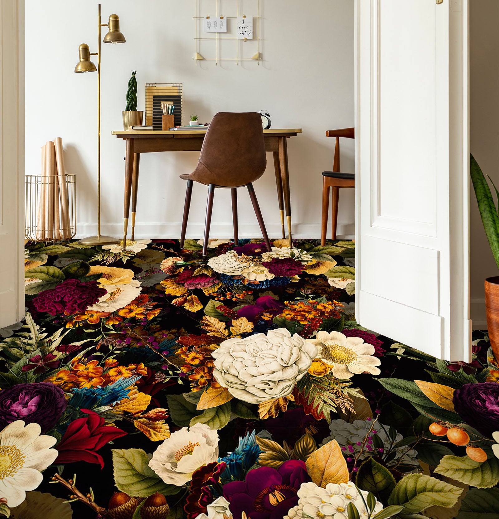 3D Flower Bush 99189 Uta Naumann Floor Mural