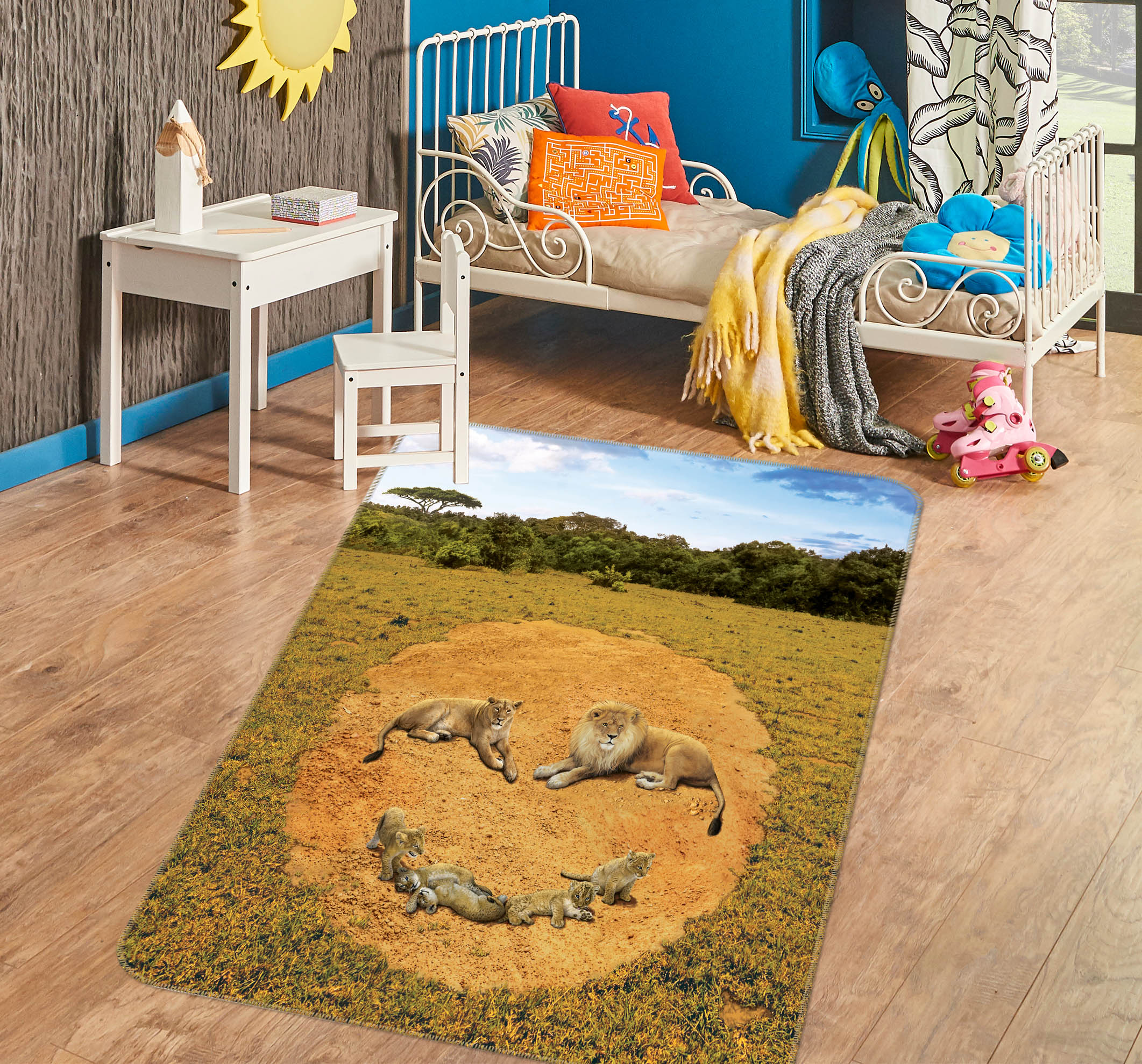 3D Grass Lion 84191 Vincent Hie Rug Non Slip Rug Mat