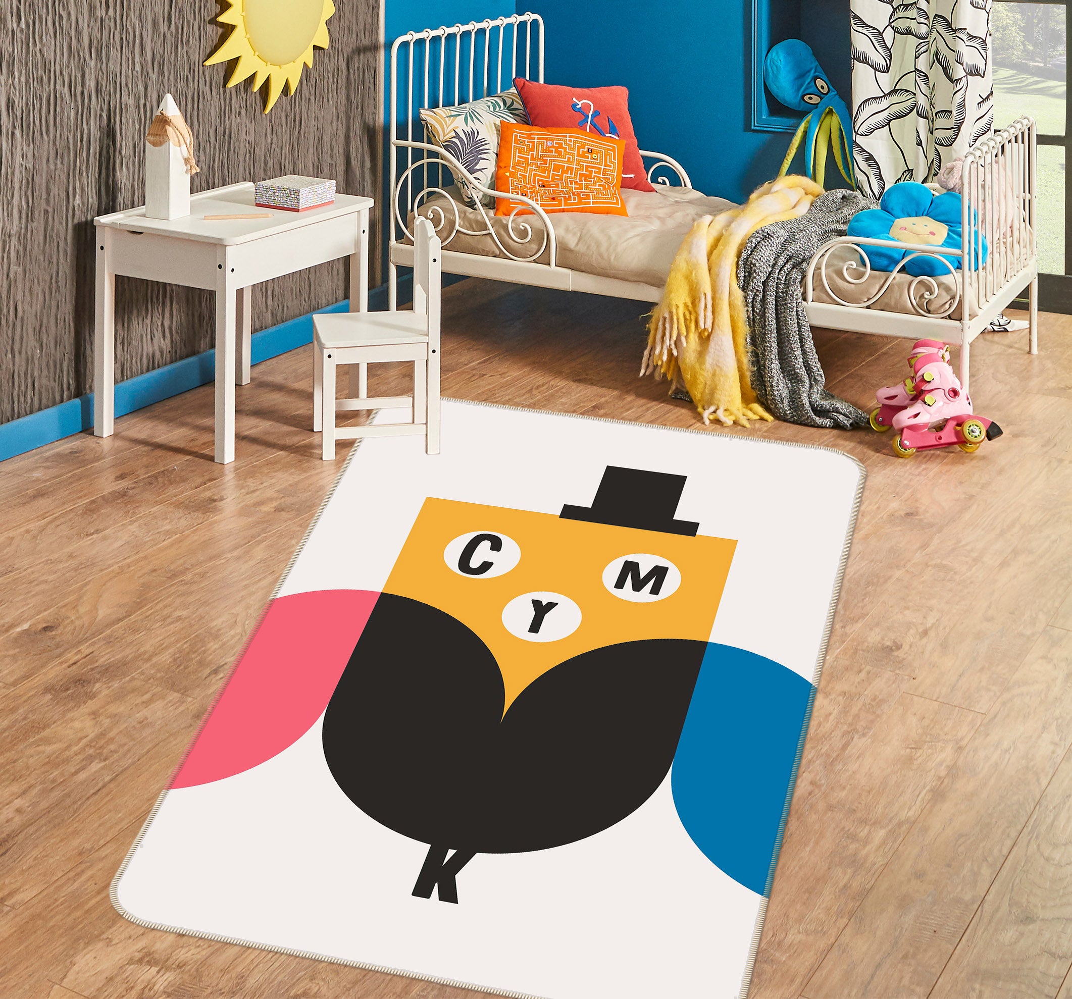 3D Cartoon Owl 1027 Boris Draschoff Rug Non Slip Rug Mat