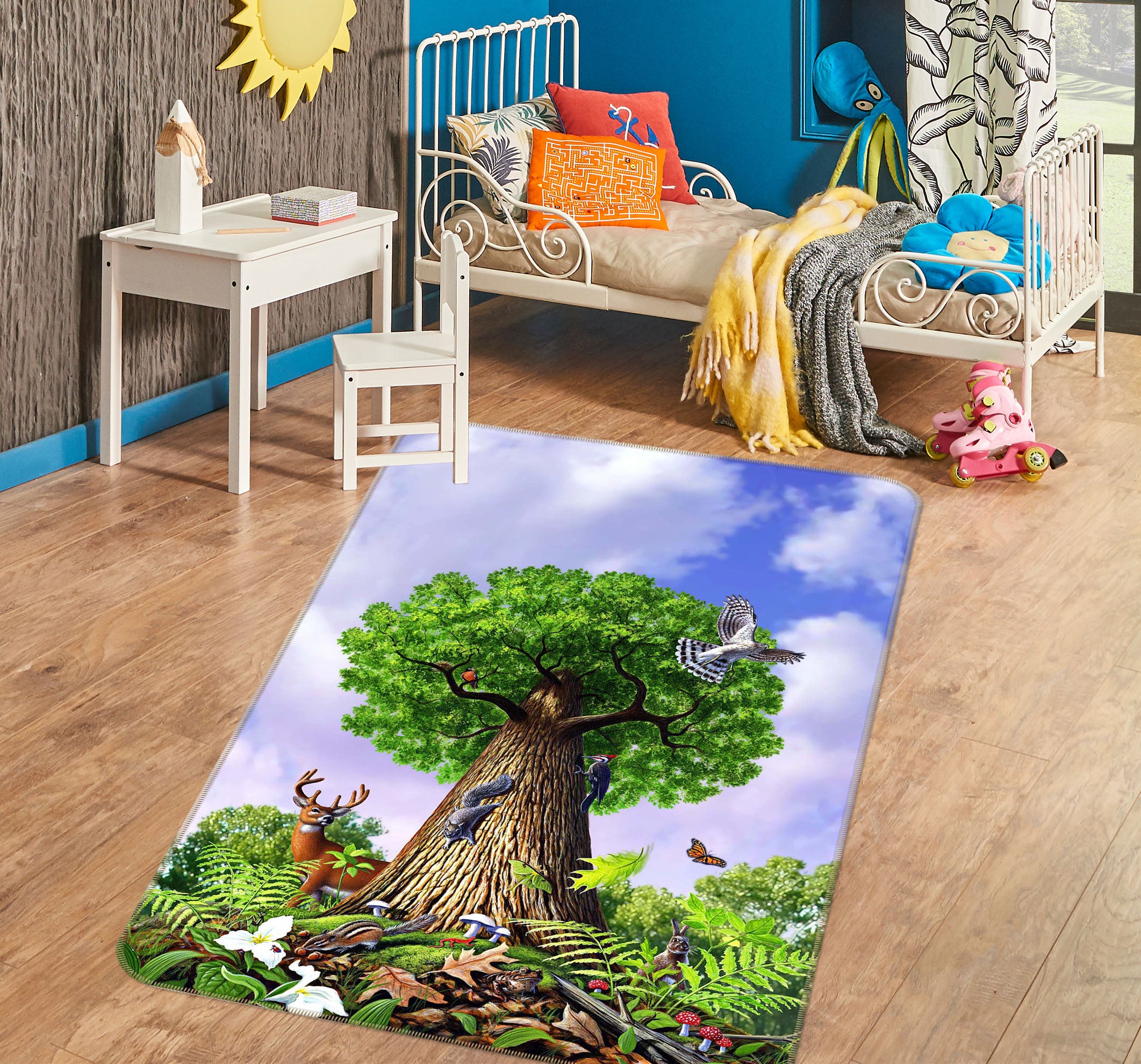 3D Trees Animal 83092 Jerry LoFaro Rug Non Slip Rug Mat