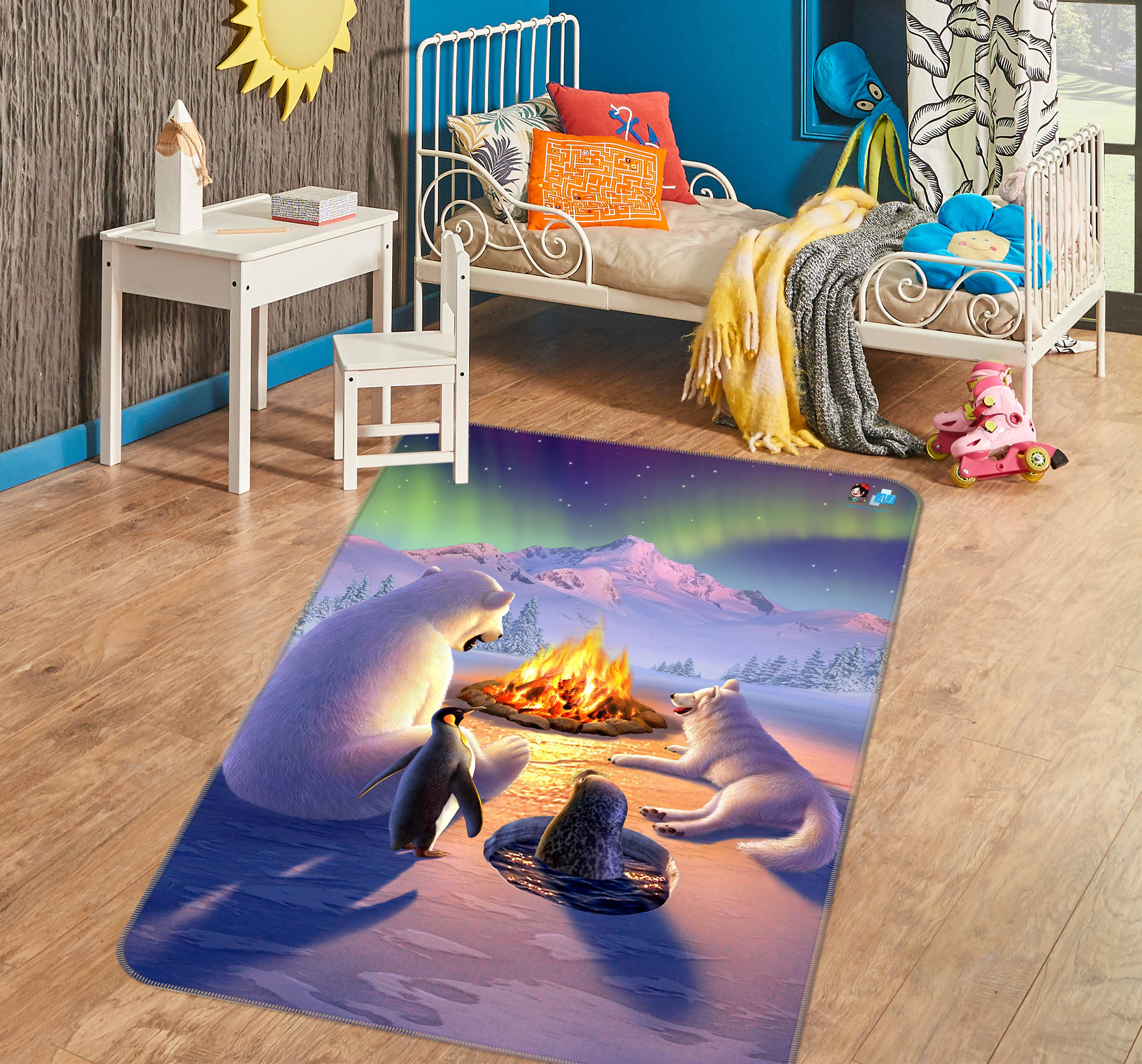 3D Polar Pals 85086 Jerry LoFaro Rug Non Slip Rug Mat