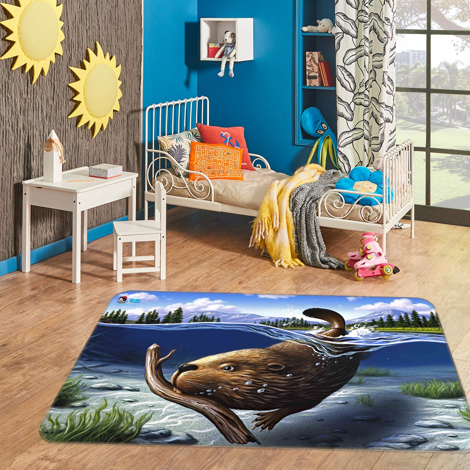 3D Busy Beaver 85053 Jerry LoFaro Rug Non Slip Rug Mat