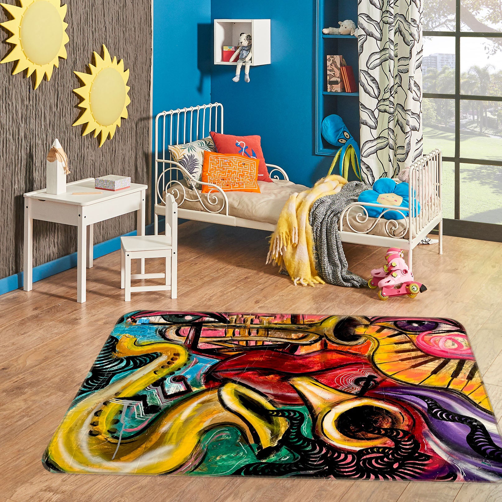 3D Retro Graffiti 8205 Jacqueline Reynoso Rug Non Slip Rug Mat