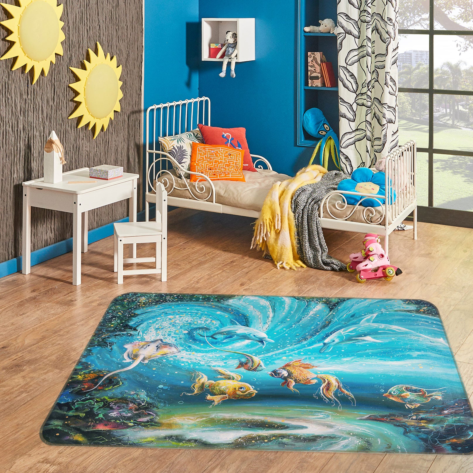 3D Seabed Fish 77184 Non Slip Rug Mat