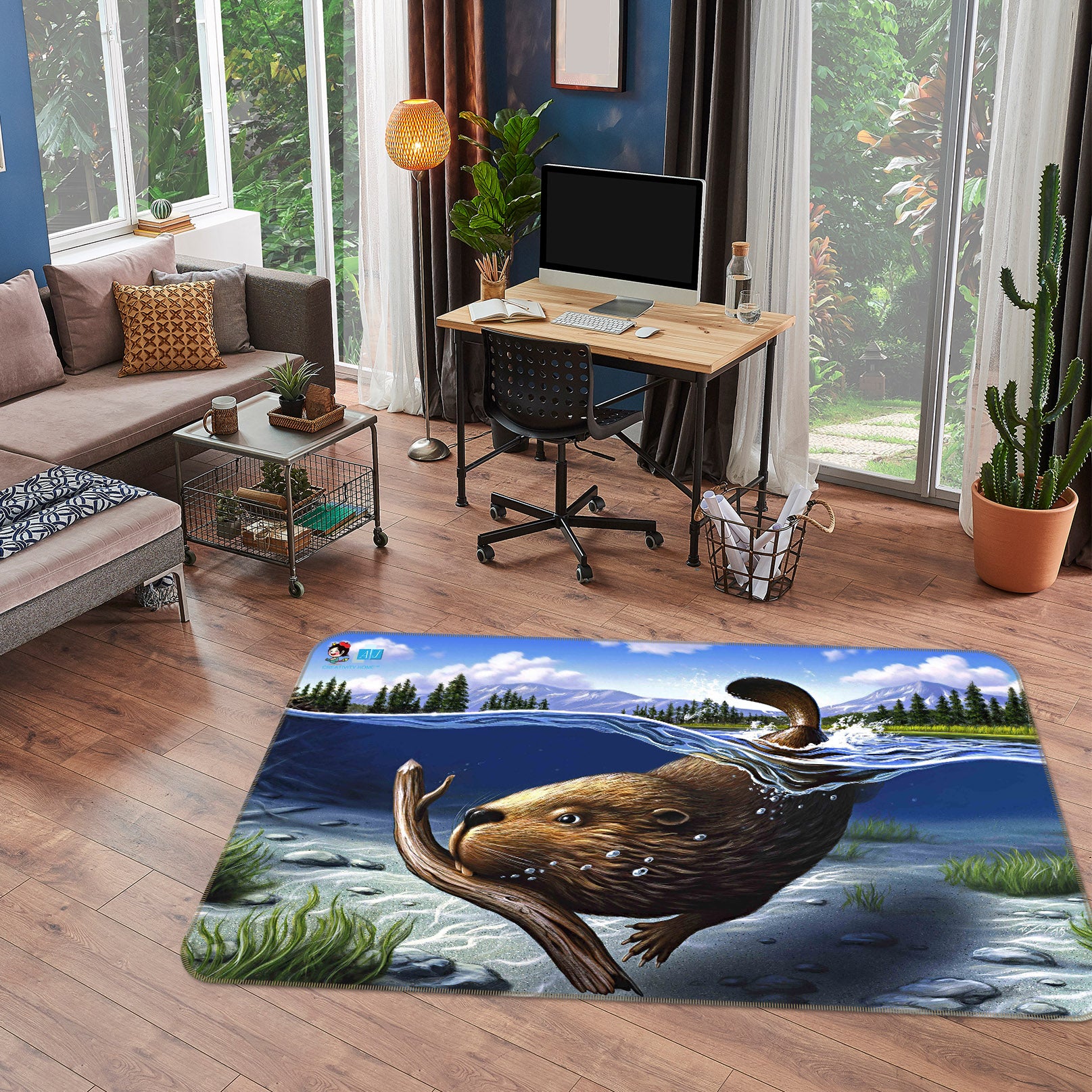 3D Busy Beaver 85053 Jerry LoFaro Rug Non Slip Rug Mat