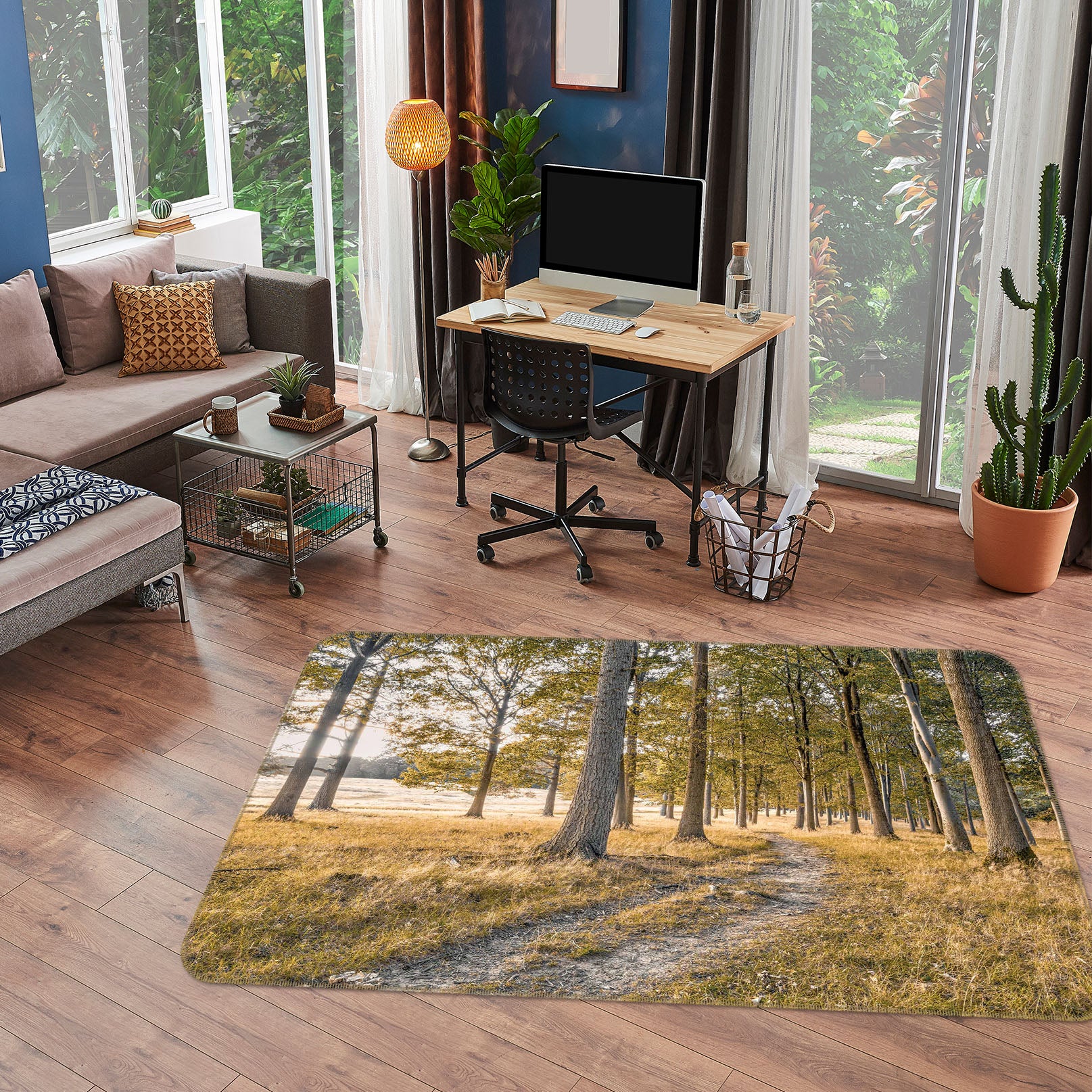 3D Lawn Forest 149 Assaf Frank Rug Non Slip Rug Mat