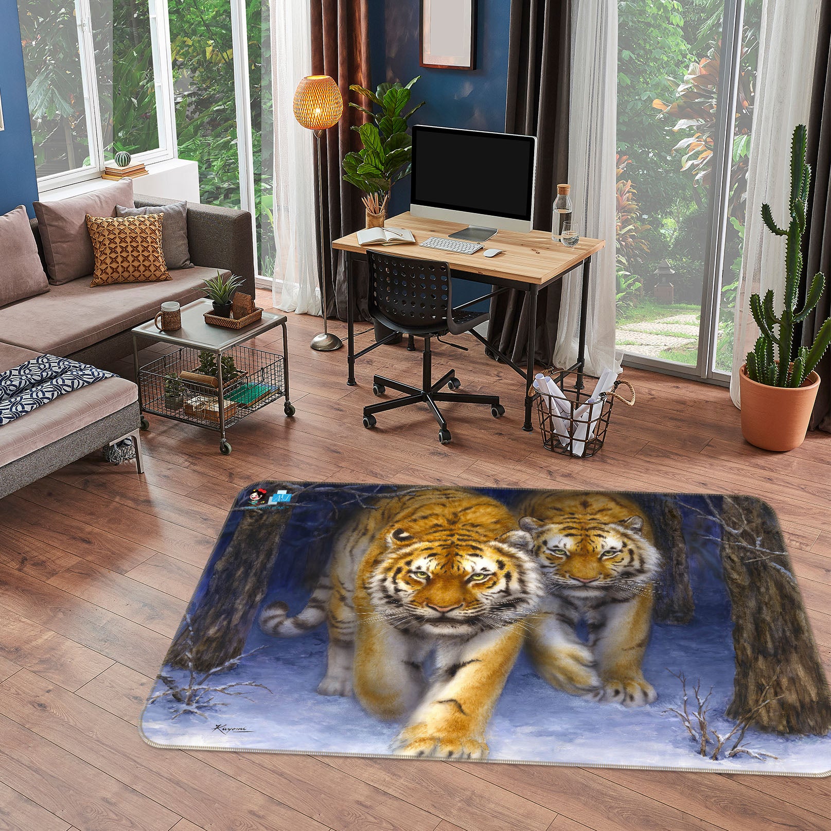 3D Animal Tiger 5631 Kayomi Harai Rug Non Slip Rug Mat