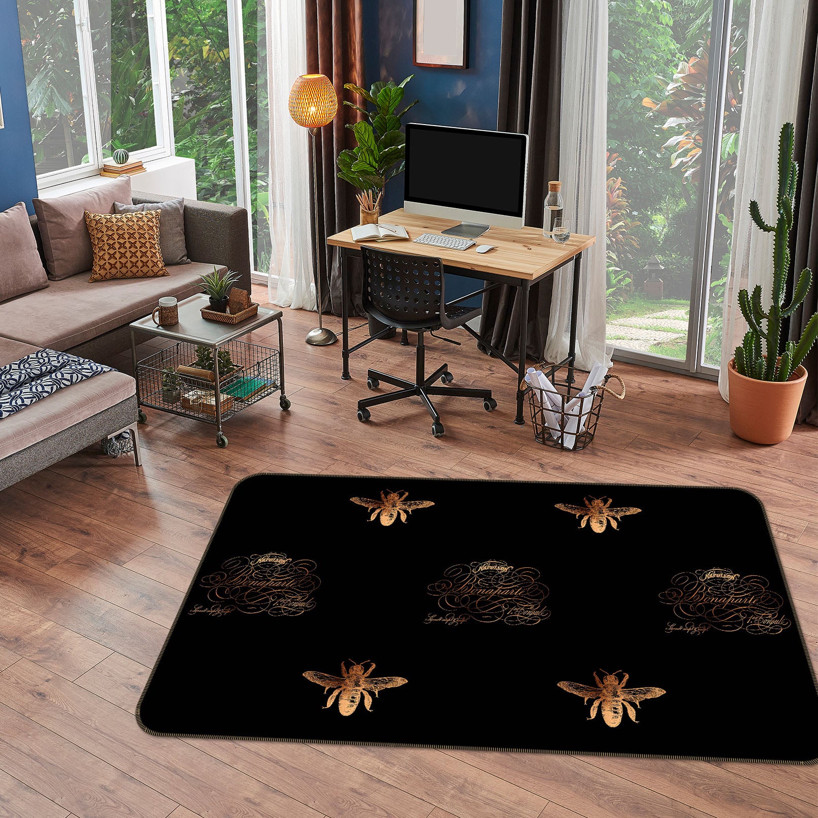 3D Golden Firefly 171 Uta Naumann Rug Non Slip Rug Mat