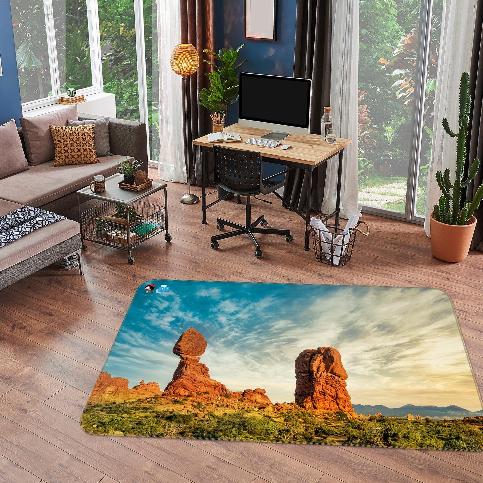 3D Stone Cloud 5106 Beth Sheridan Rug Non Slip Rug Mat