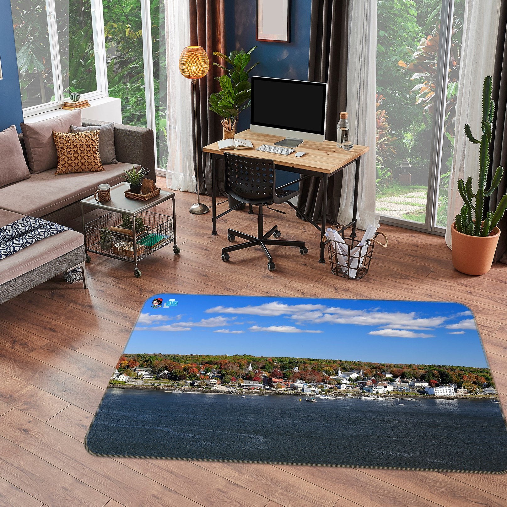 3D Seaside House 62037 Kathy Barefield Rug Non Slip Rug Mat