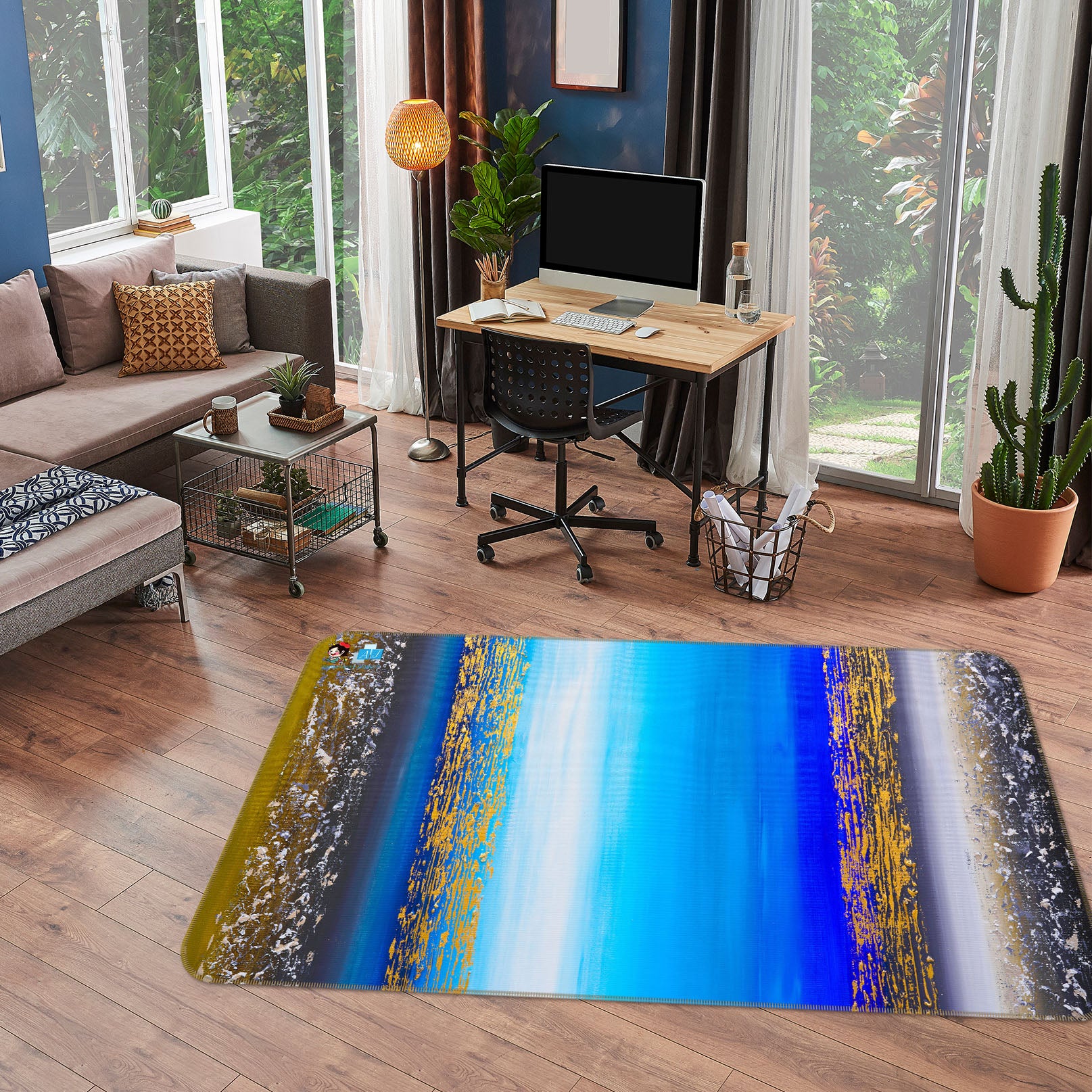 3D Blue Ocean Painting 1281 Skromova Marina Rug Non Slip Rug Mat