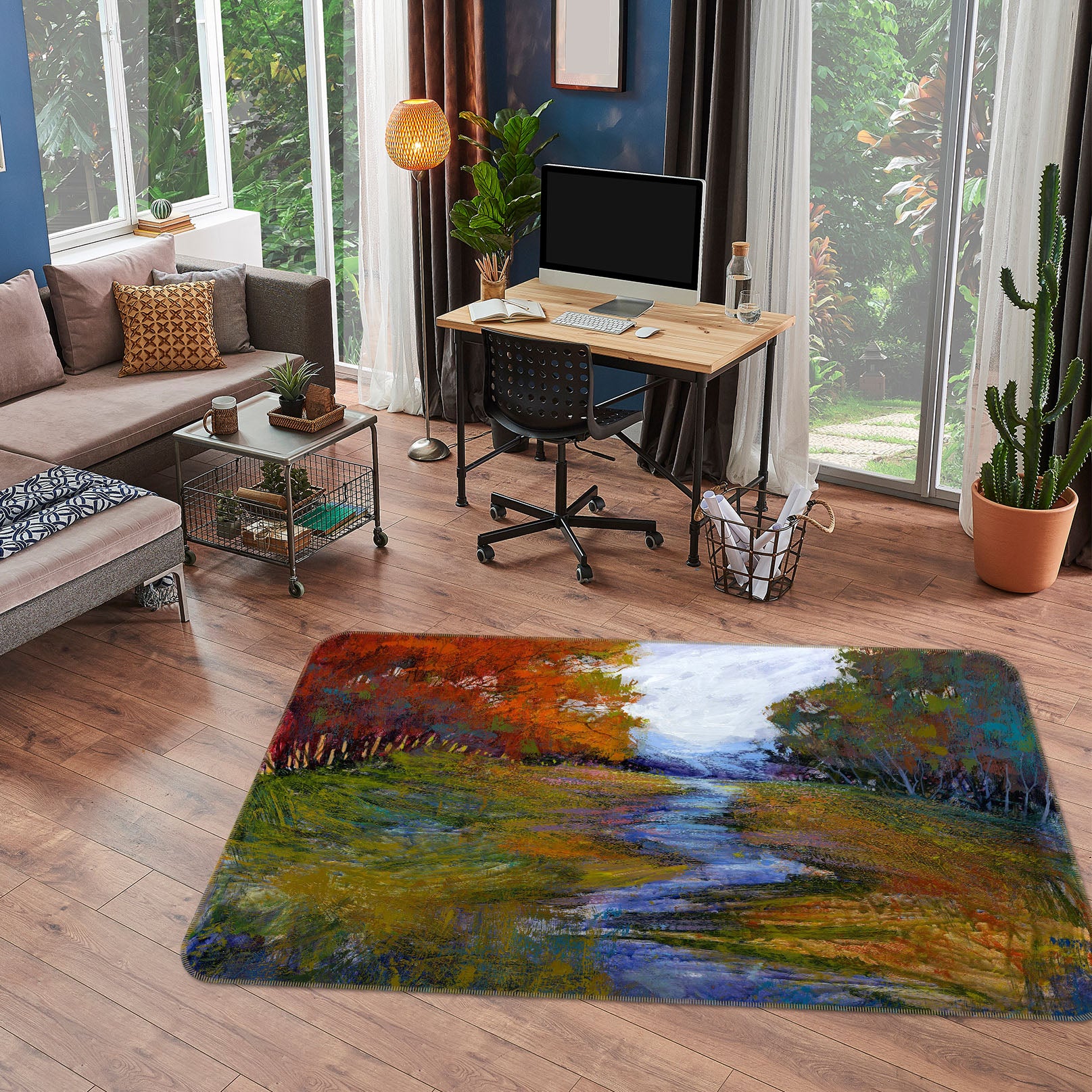 3D Tranquil River 1045 Michael Tienhaara Rug Non Slip Rug Mat