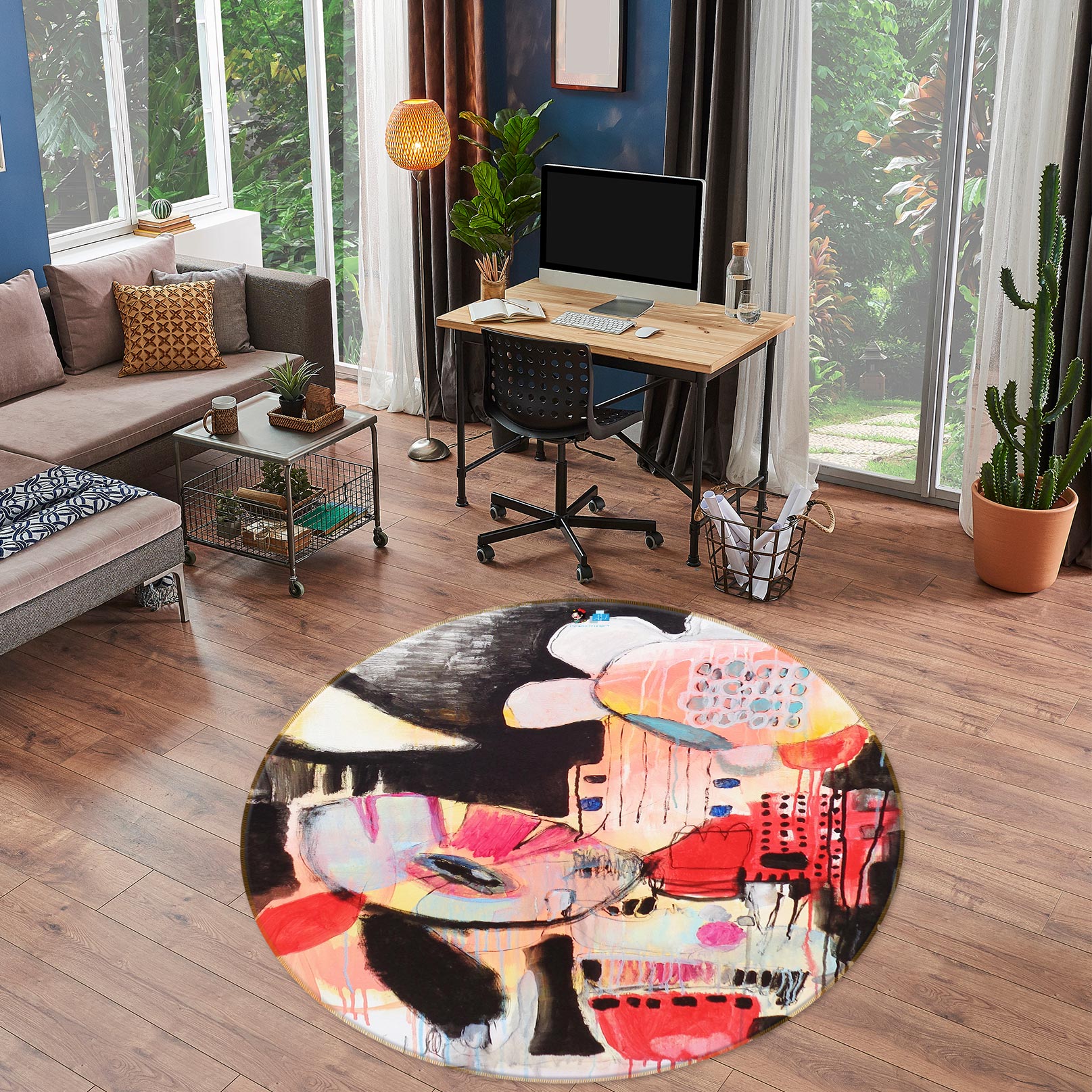 3D Cartoon Art 1376 Misako Chida Rug Round Non Slip Rug Mat