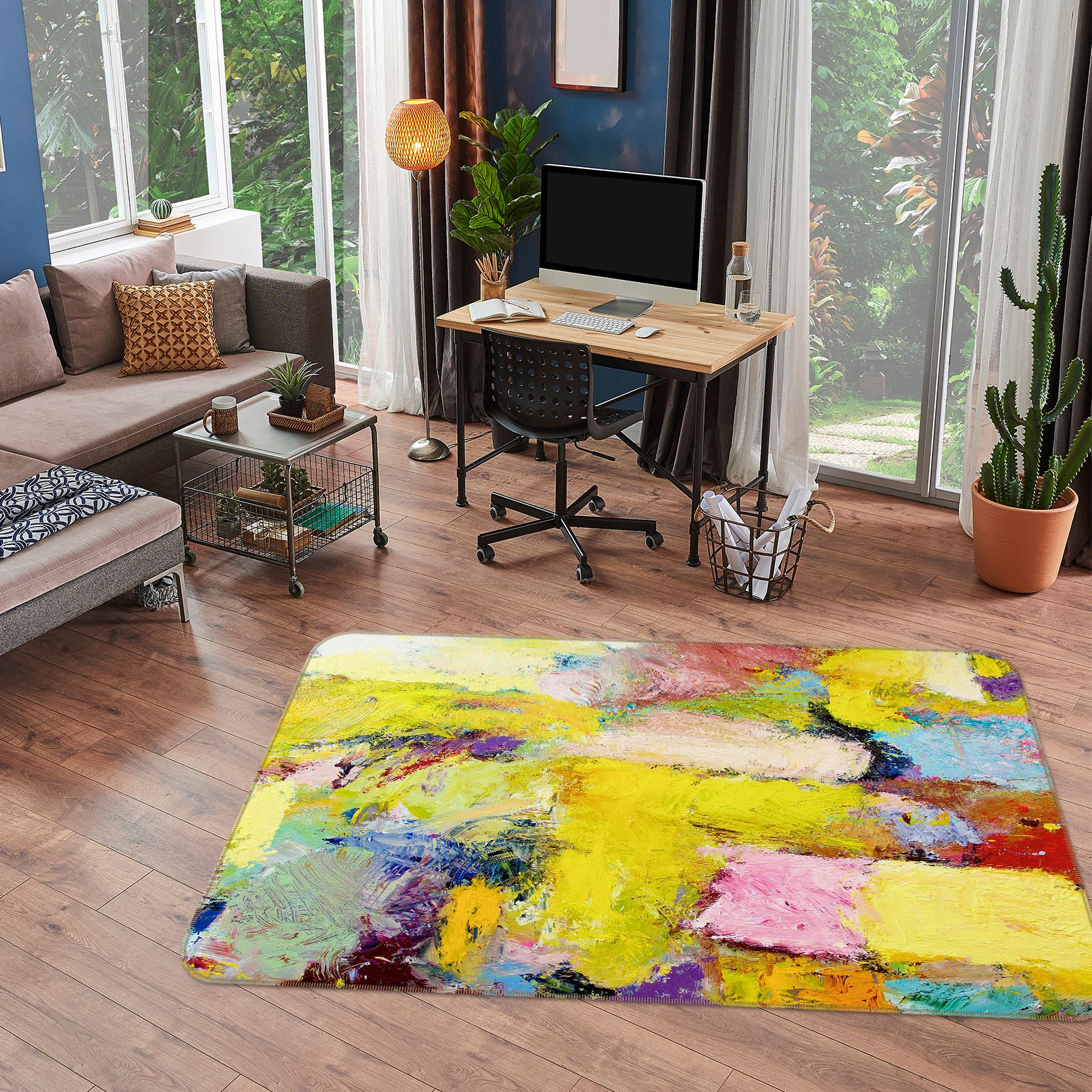 3D Color Graffiti 1074 Allan P. Friedlander Rug Non Slip Rug Mat