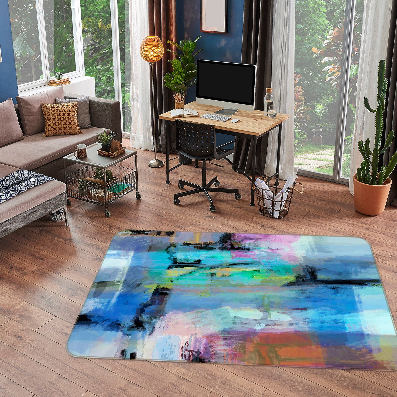 3D Blue Painting 115 Michael Tienhaara Rug Non Slip Rug Mat